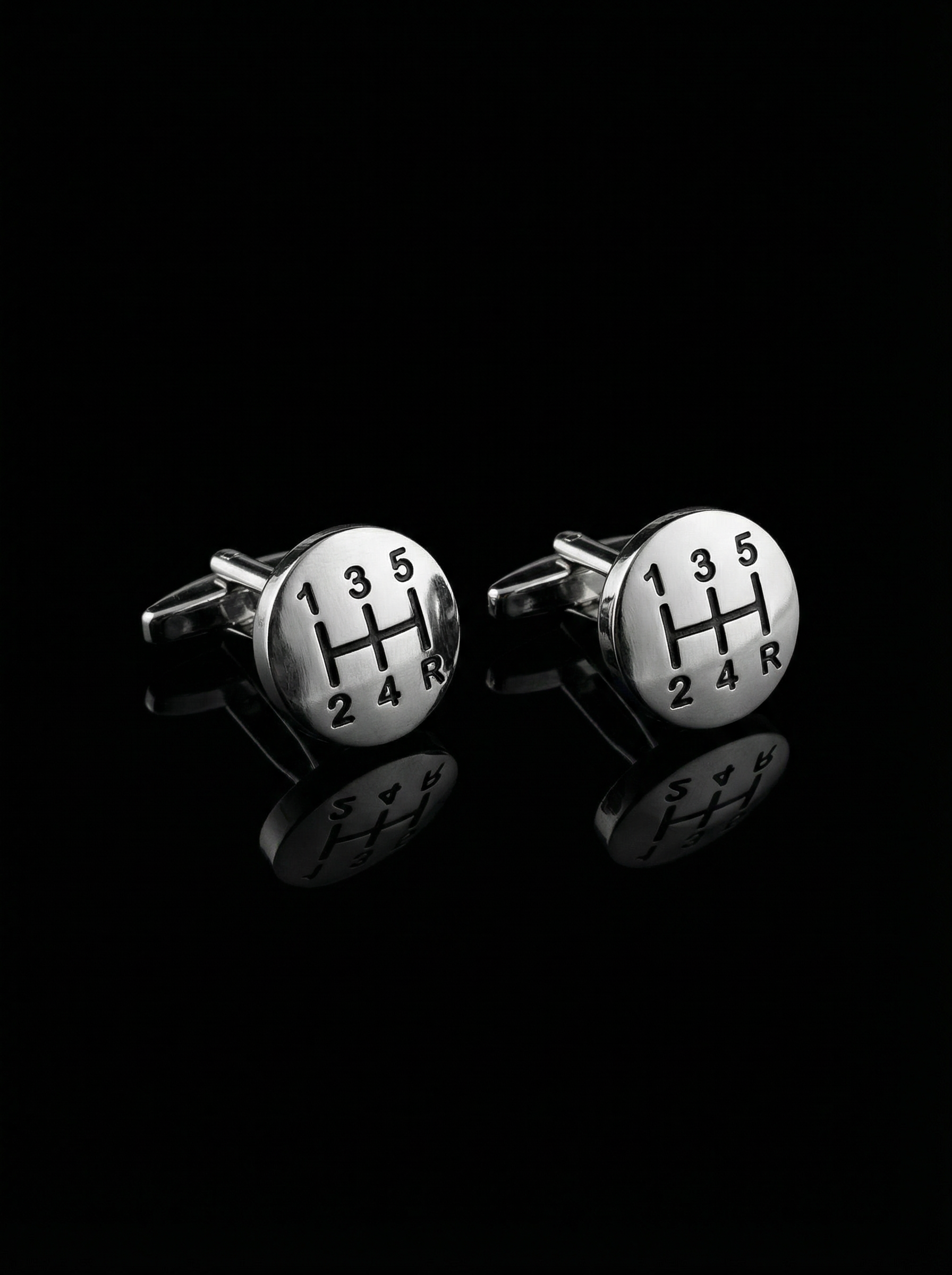 Silver Gear Shift Cufflinks Tivaaro