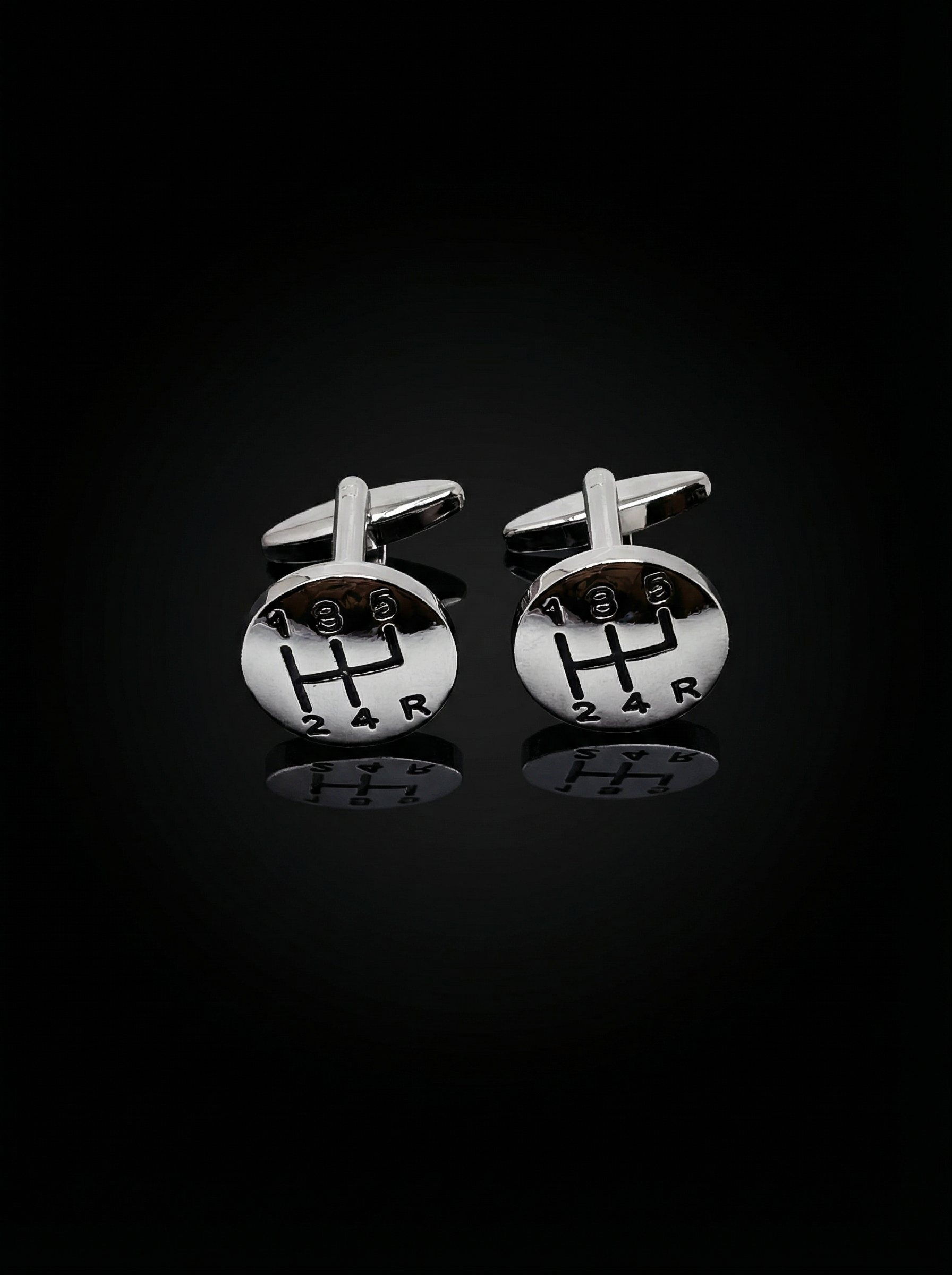 Silver Gear Shift Cufflinks Tivaaro