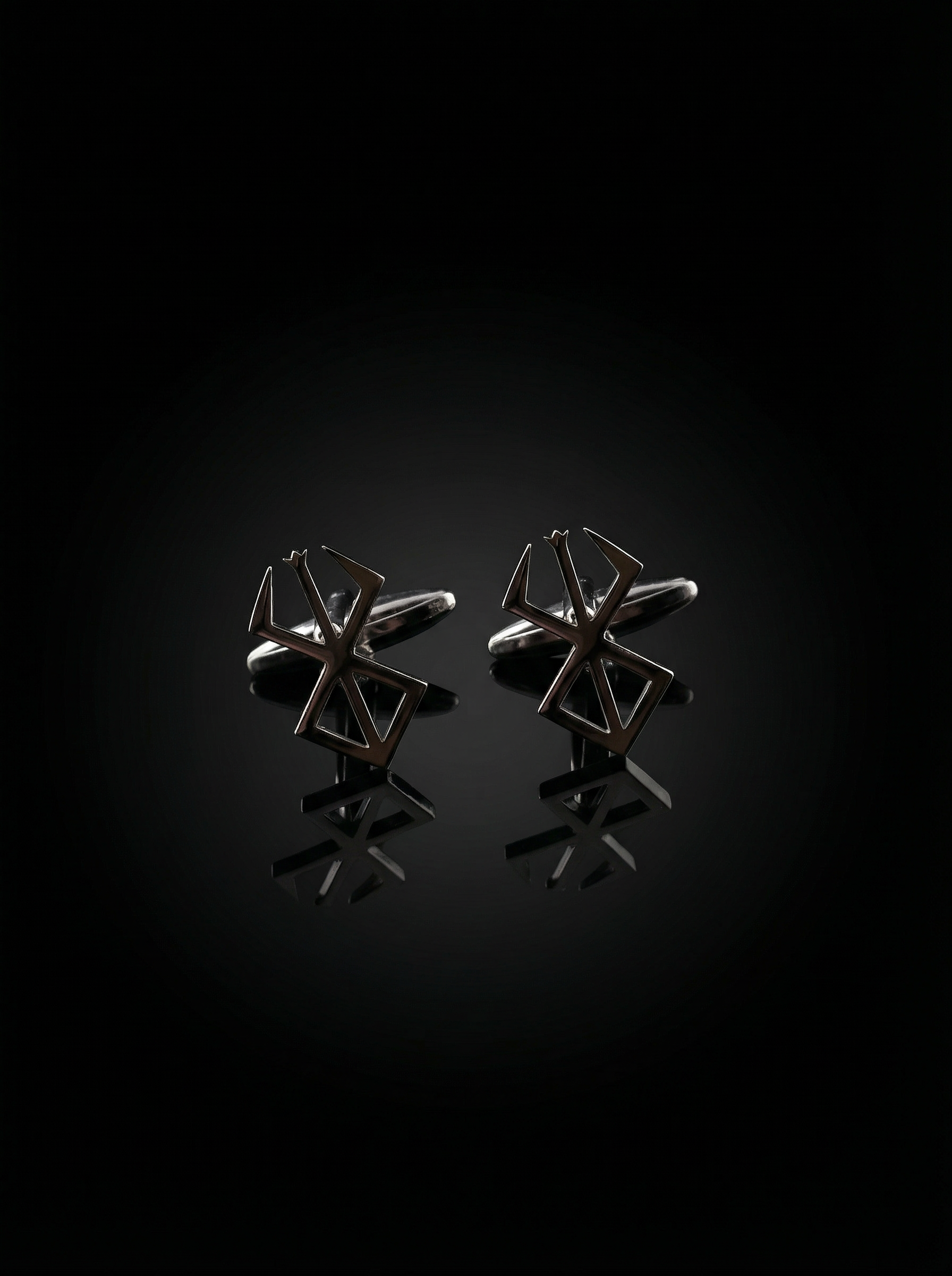 Silver Geometric Openwork Cufflinks Tivaaro