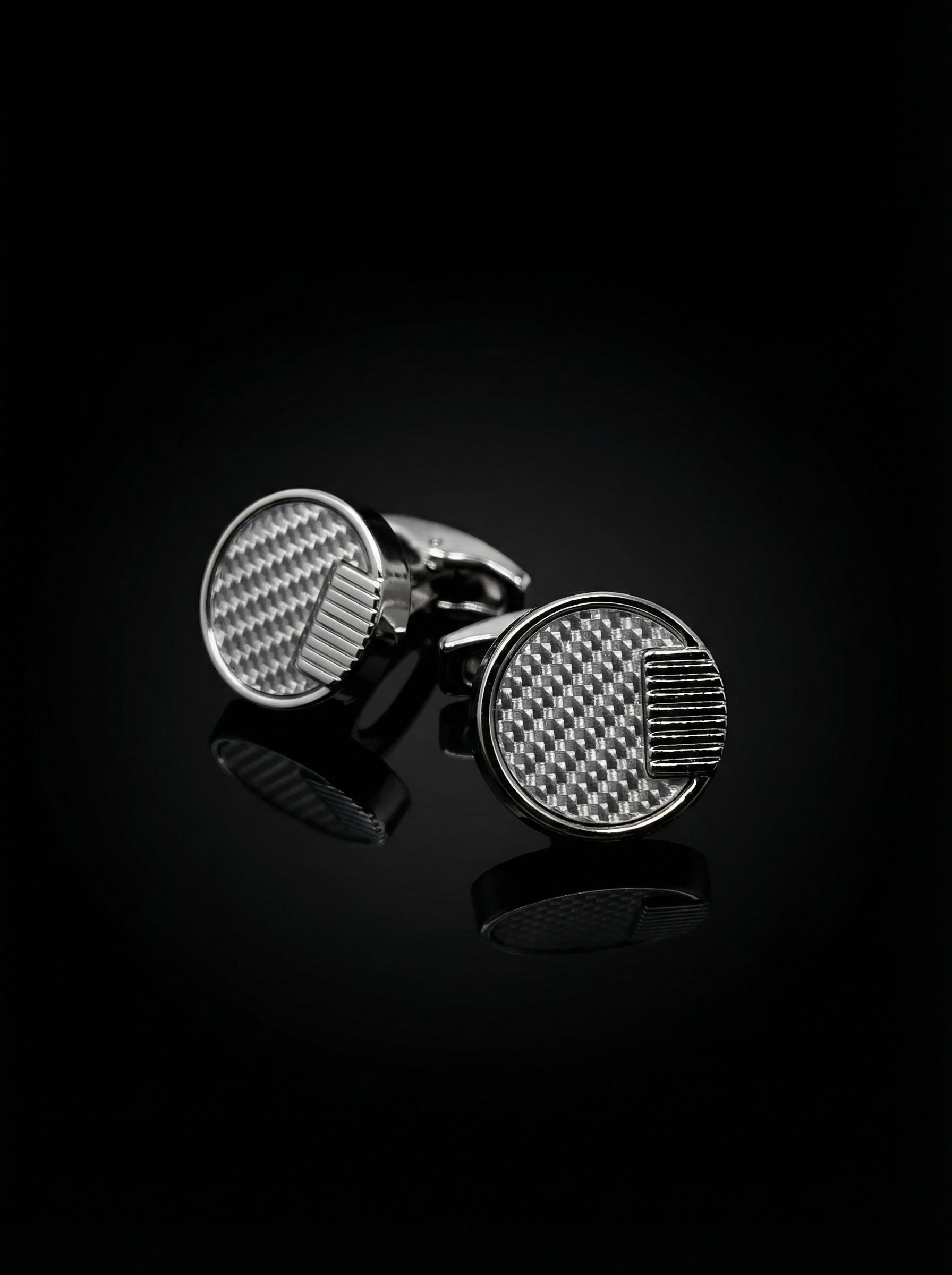 Silver Ribbed Cufflinks Tivaaro