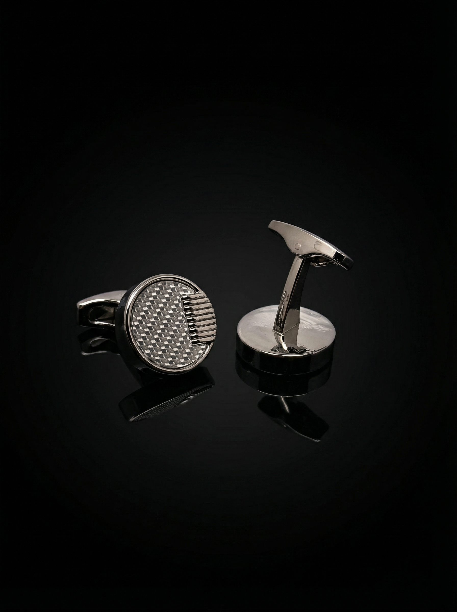 Silver Ribbed Cufflinks Tivaaro