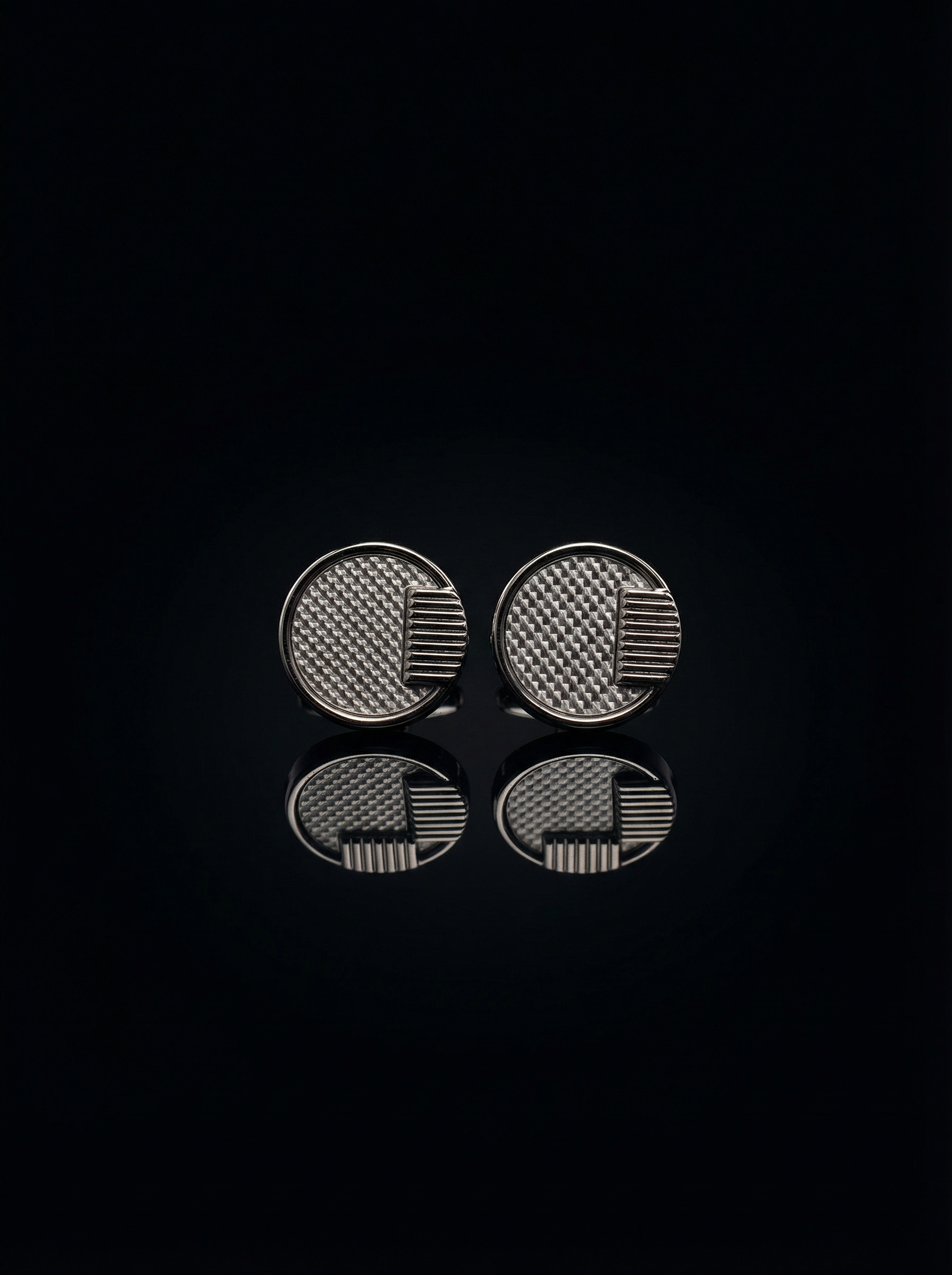Silver Ribbed Cufflinks Tivaaro