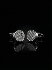 Silver Ribbed Cufflinks Tivaaro