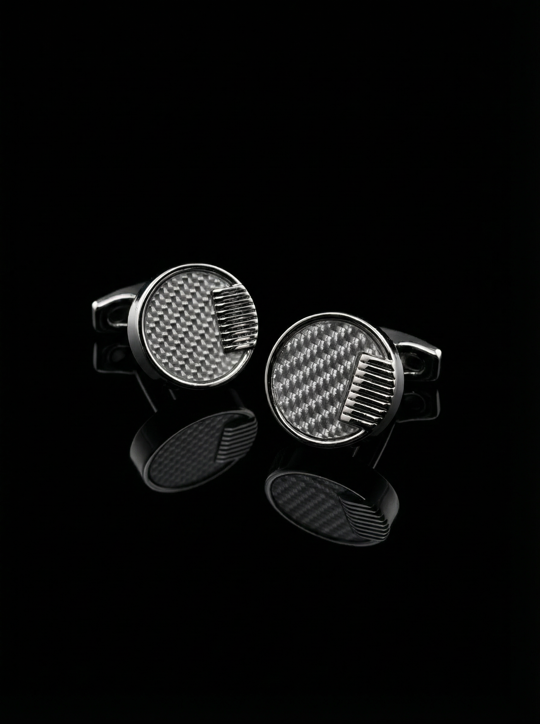 Silver Ribbed Cufflinks Tivaaro