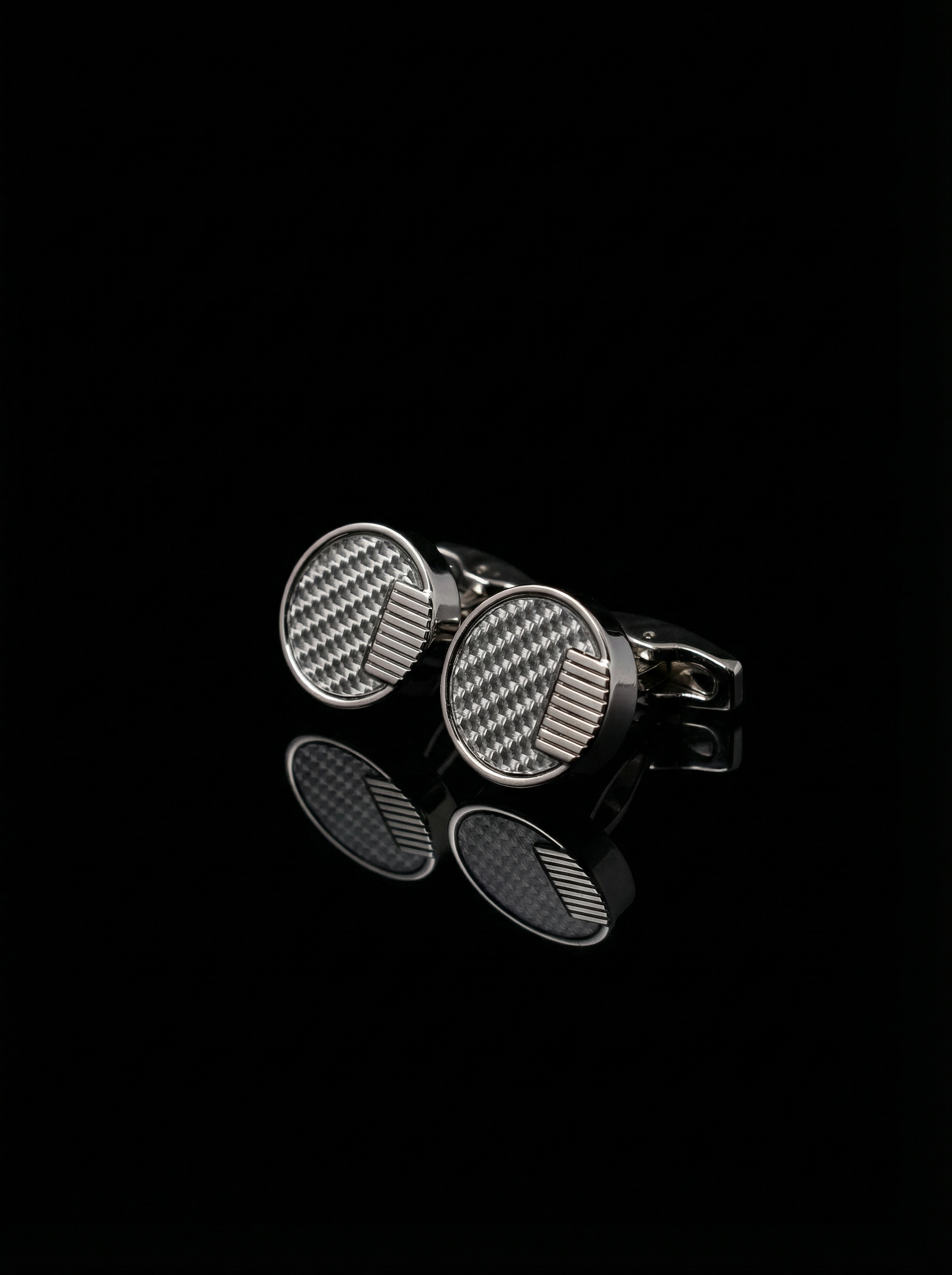 Silver Ribbed Cufflinks Tivaaro