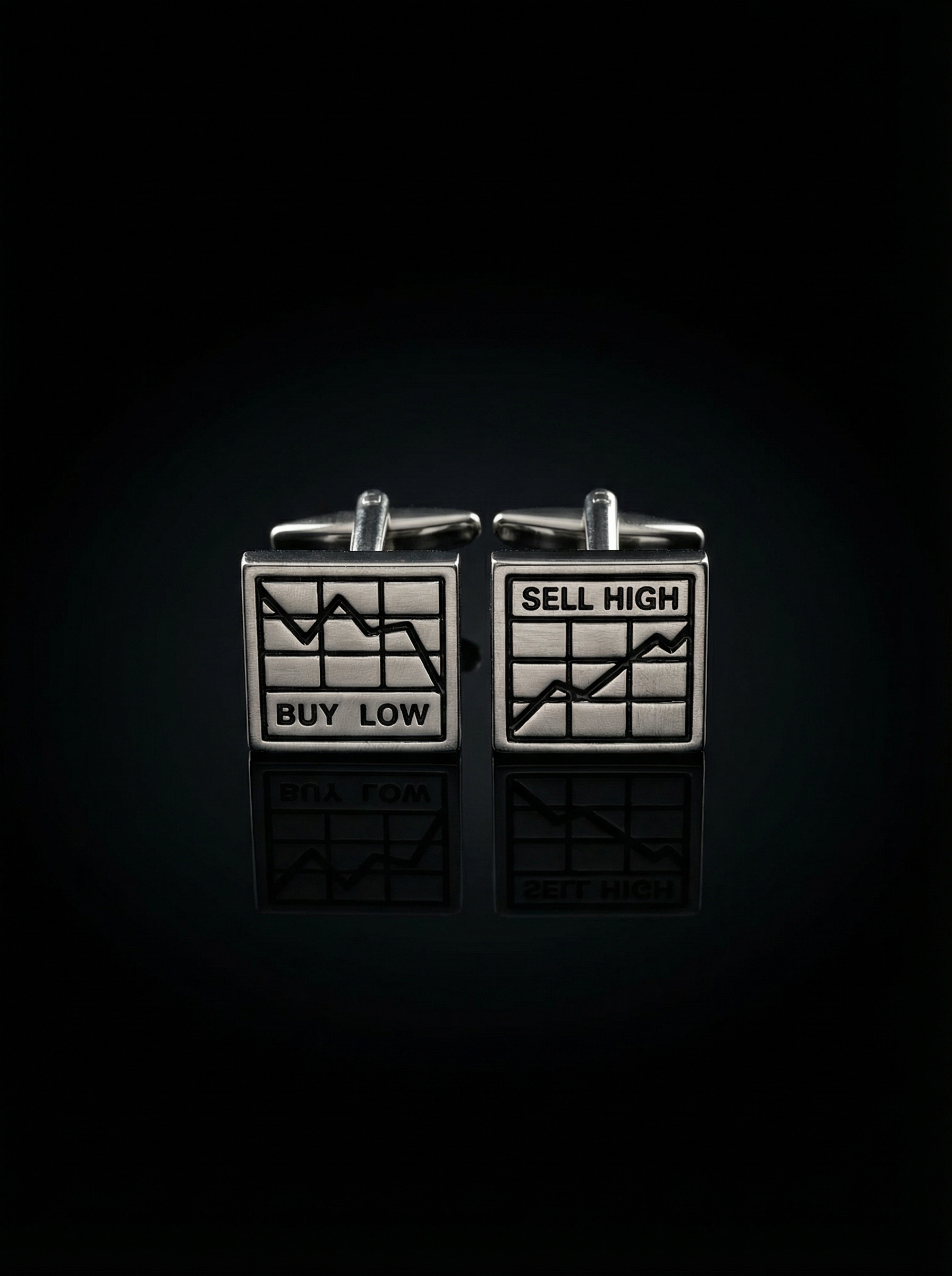 Silver Stock Market Cufflinks Tivaaro