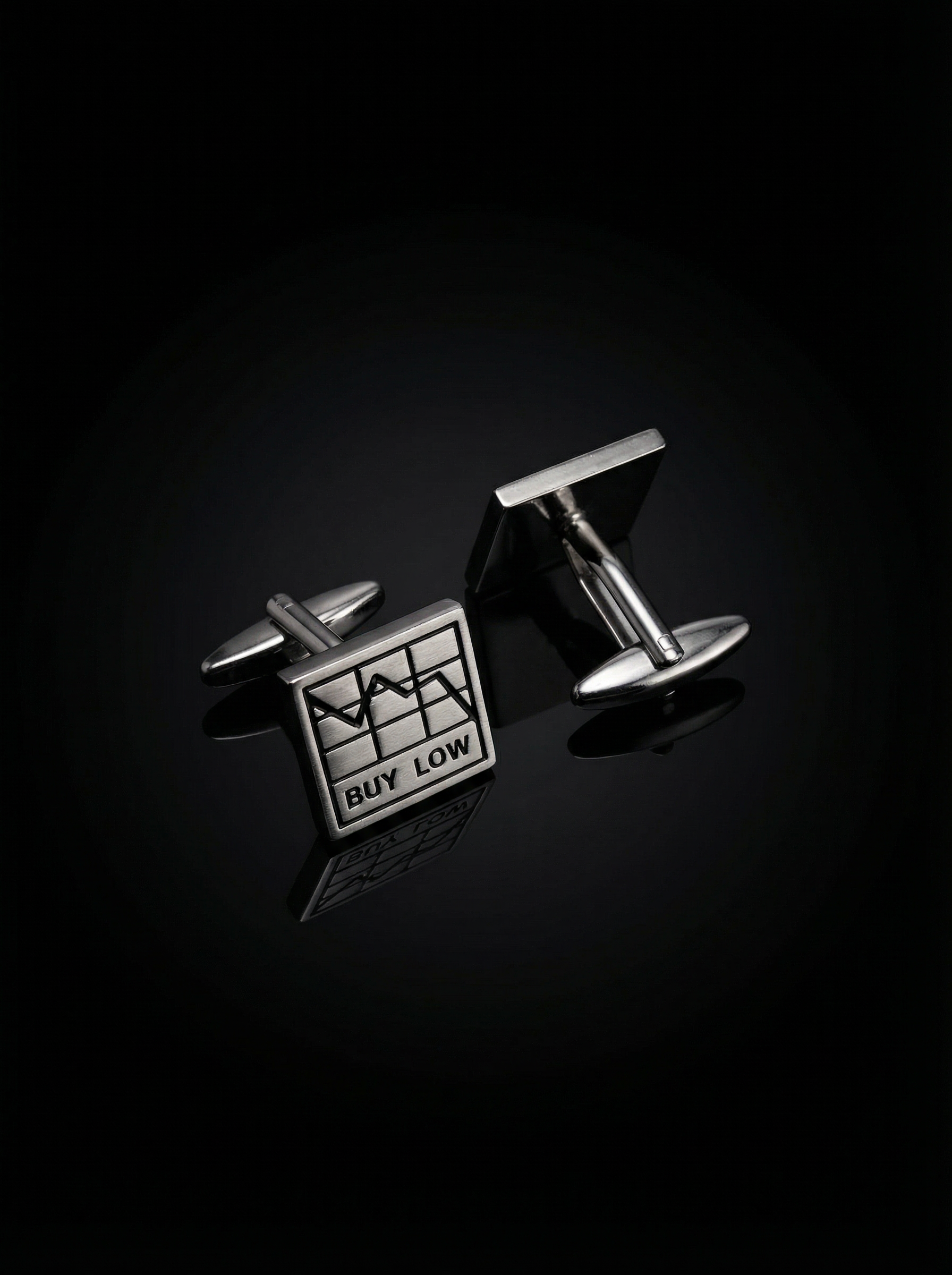 Silver Stock Market Cufflinks Tivaaro