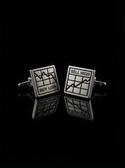 Silver Stock Market Cufflinks Tivaaro