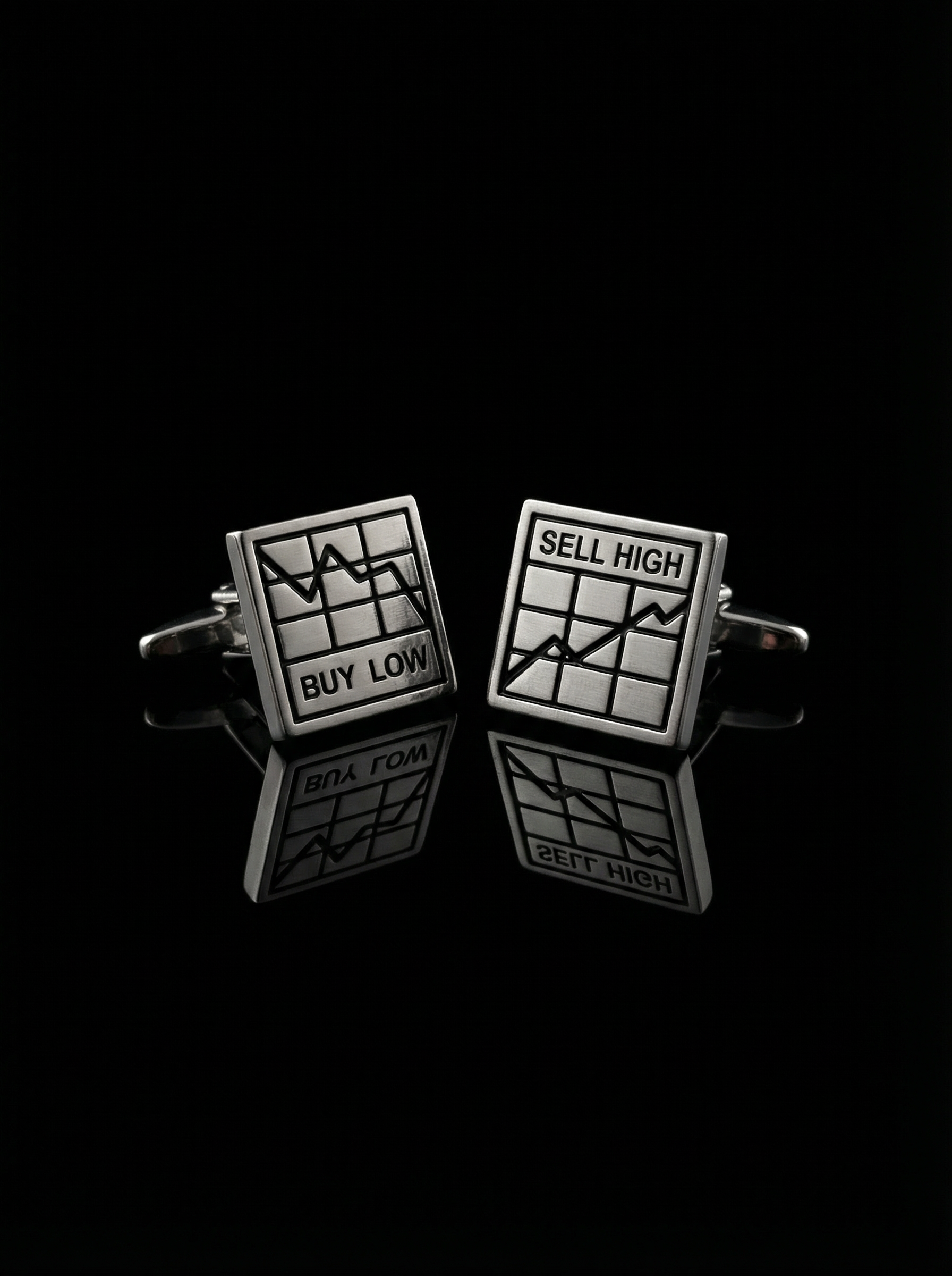 Silver Stock Market Cufflinks Tivaaro