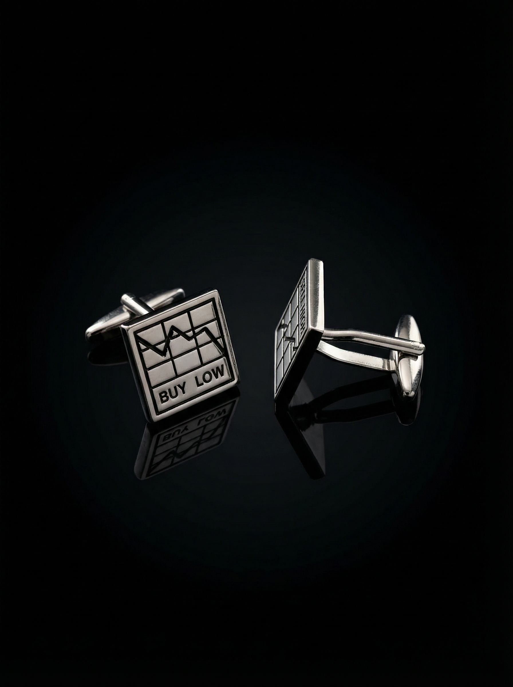 Silver Stock Market Cufflinks Tivaaro
