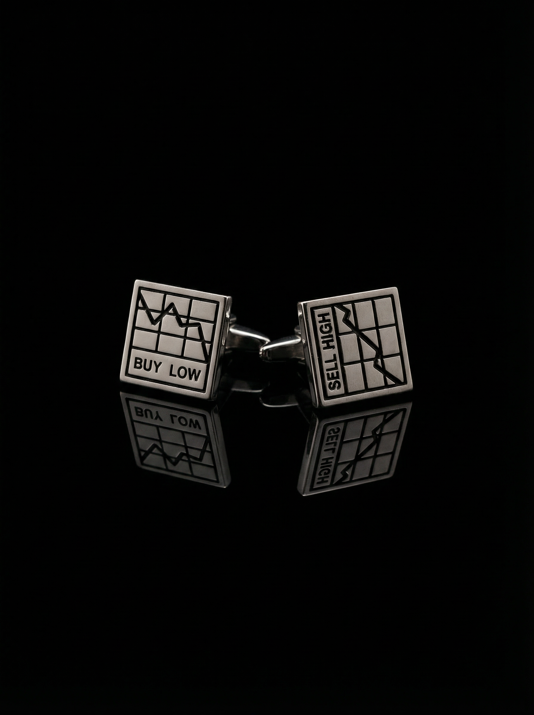 Silver Stock Market Cufflinks Tivaaro