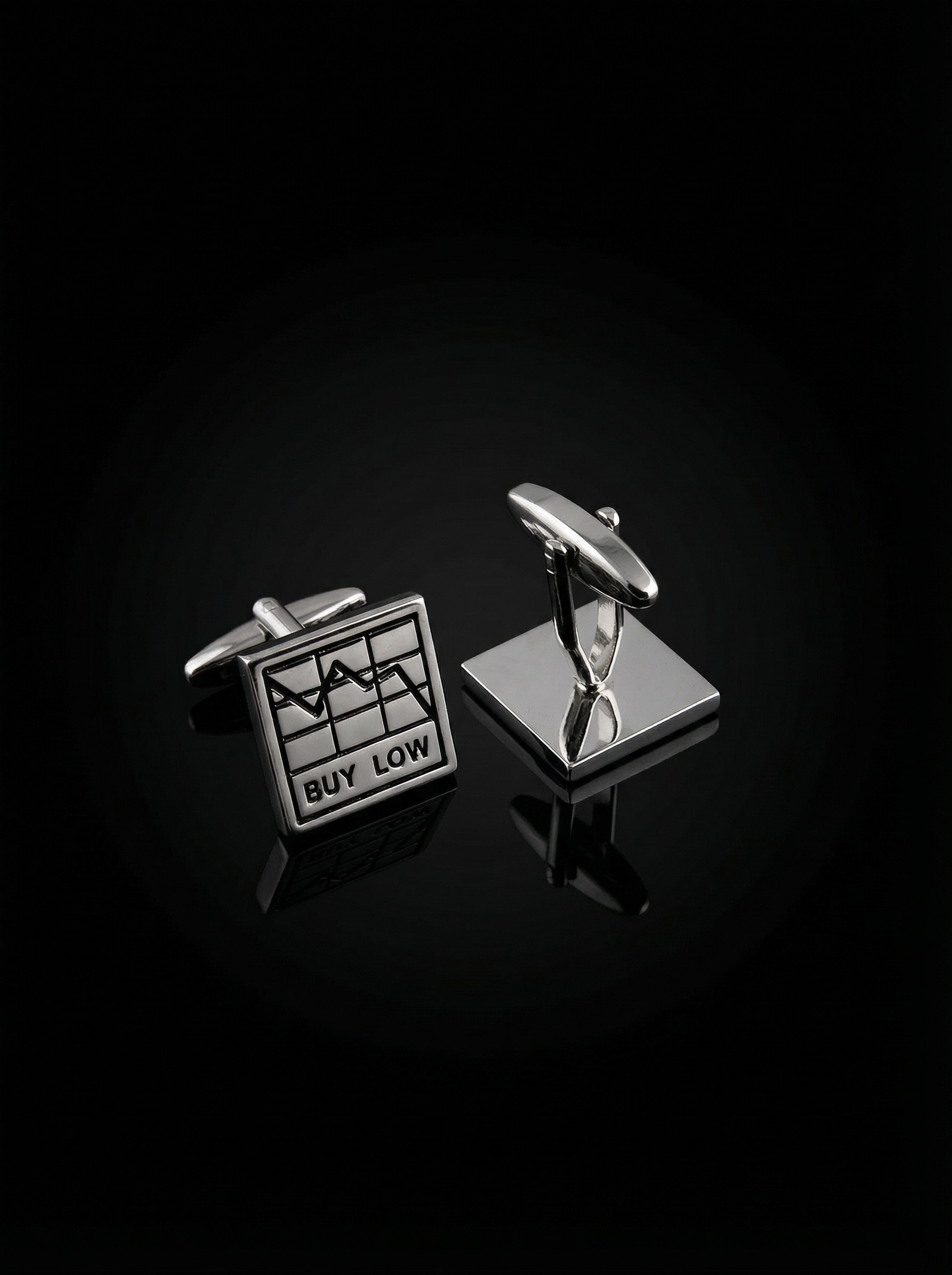 Silver Stock Market Cufflinks Tivaaro