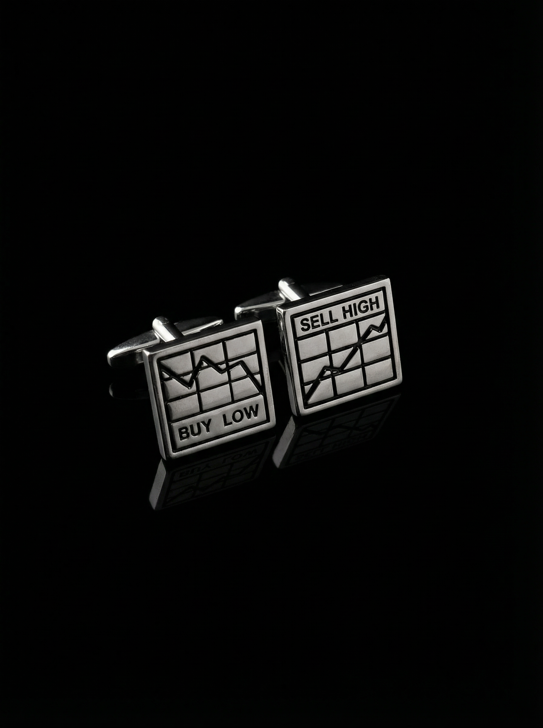 Silver Stock Market Cufflinks Tivaaro