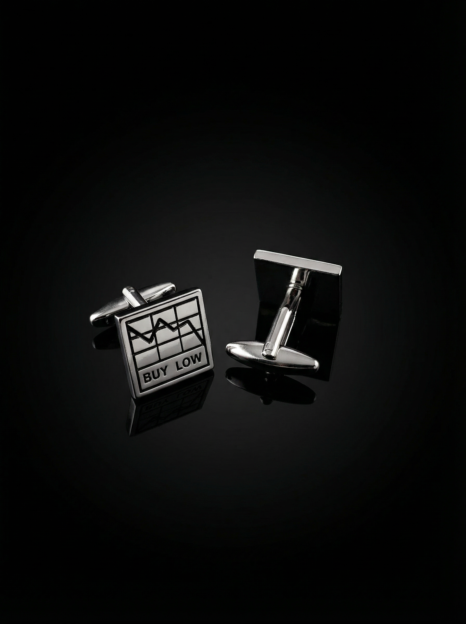 Silver Stock Market Cufflinks Tivaaro