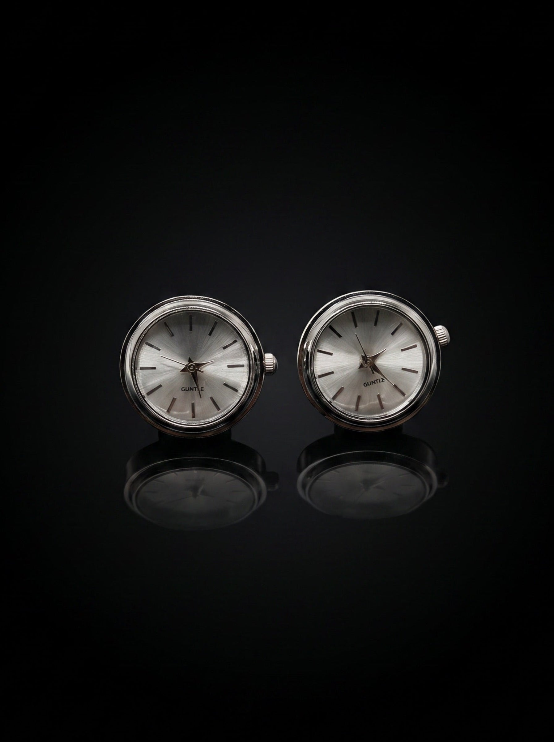 Silver-Tone Dial Watch Cufflinks - angle 6