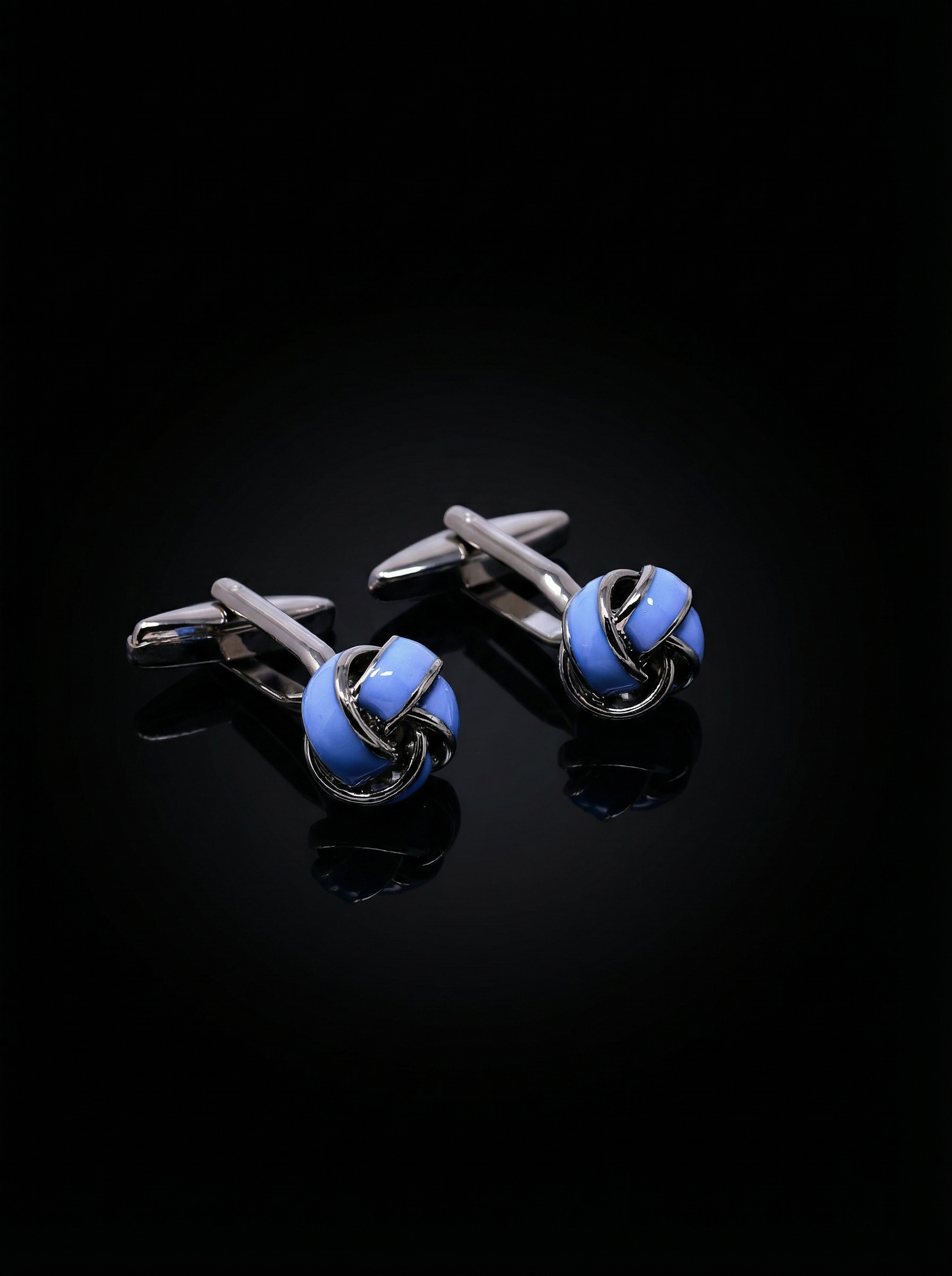 Sky Blue Knot Cufflinks Tivaaro
