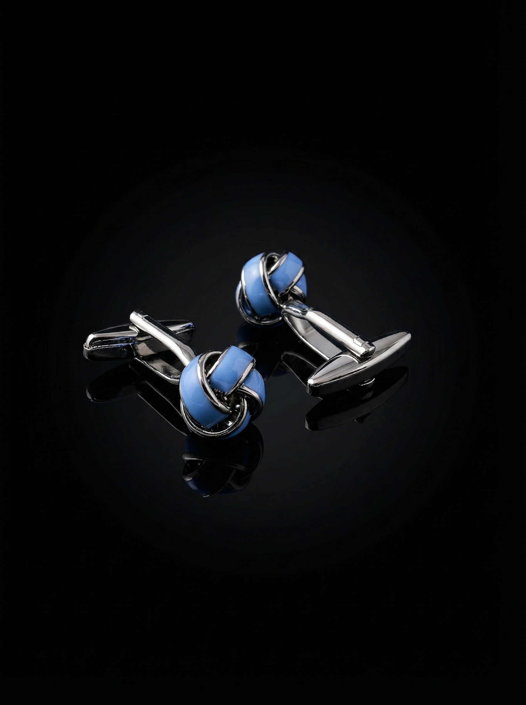 Sky Blue Knot Cufflinks Tivaaro