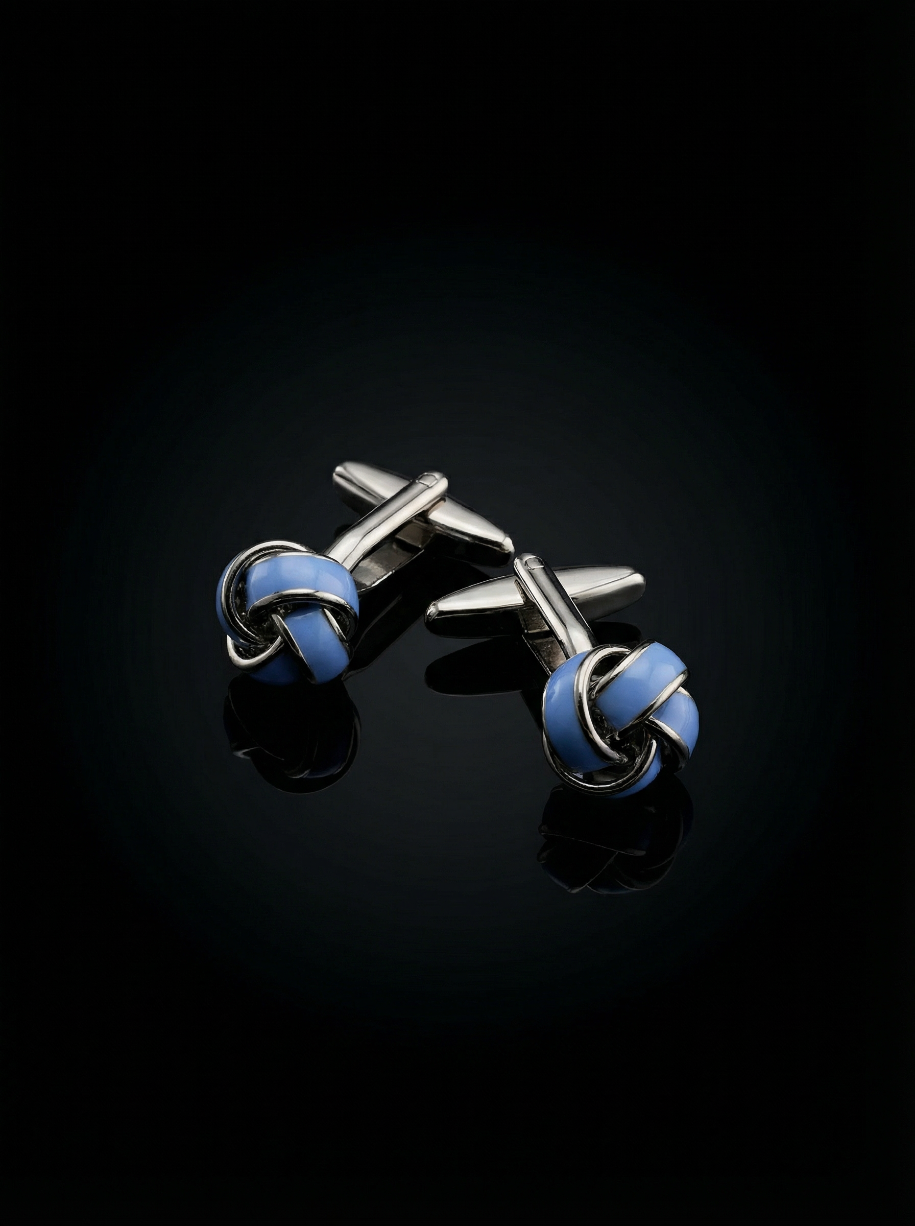 Sky Blue Knot Cufflinks Tivaaro