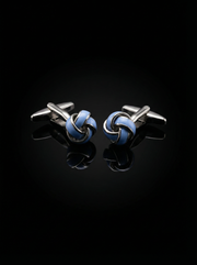 Sky Blue Knot Cufflinks Tivaaro