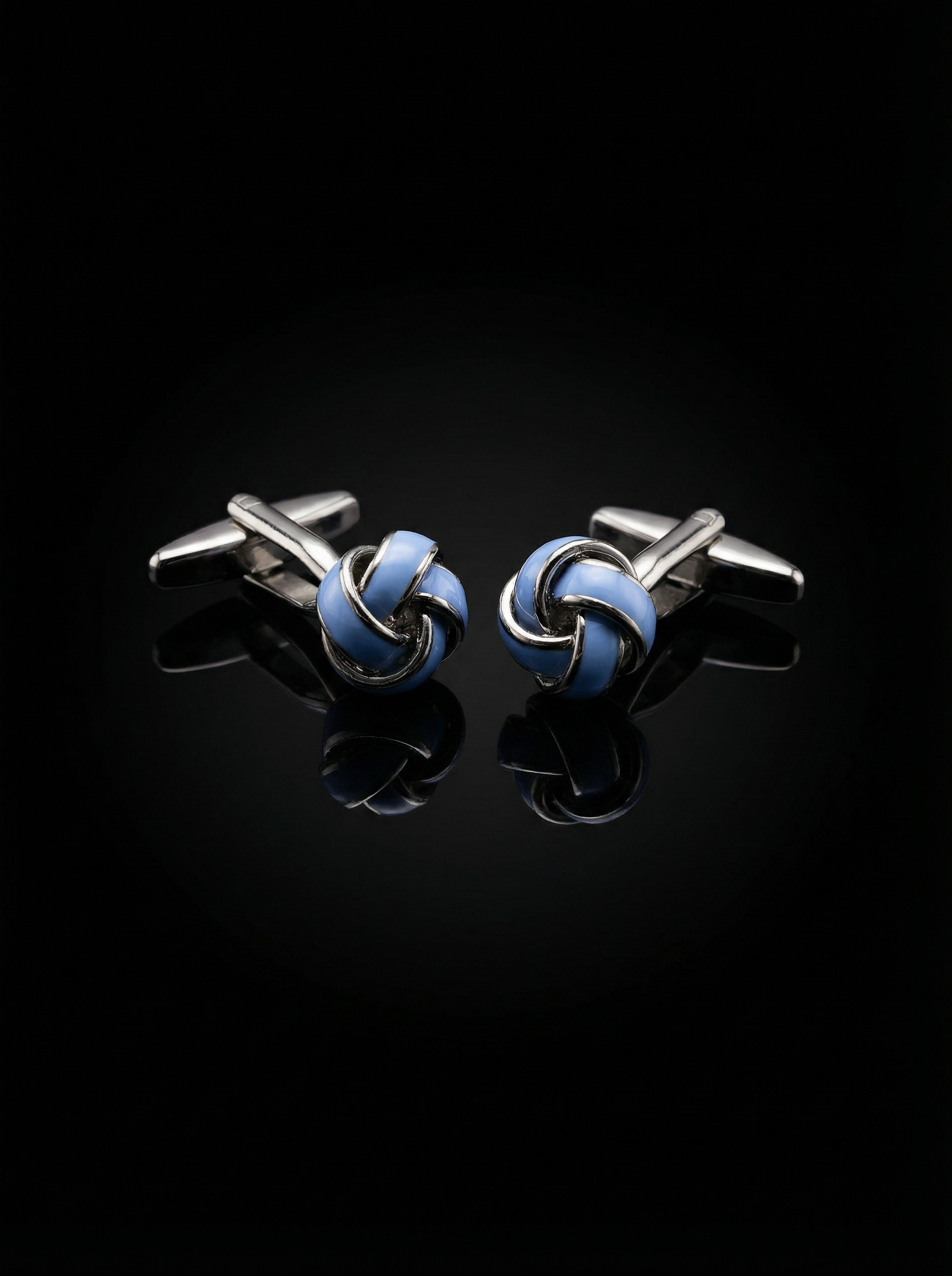 Sky Blue Knot Cufflinks Tivaaro