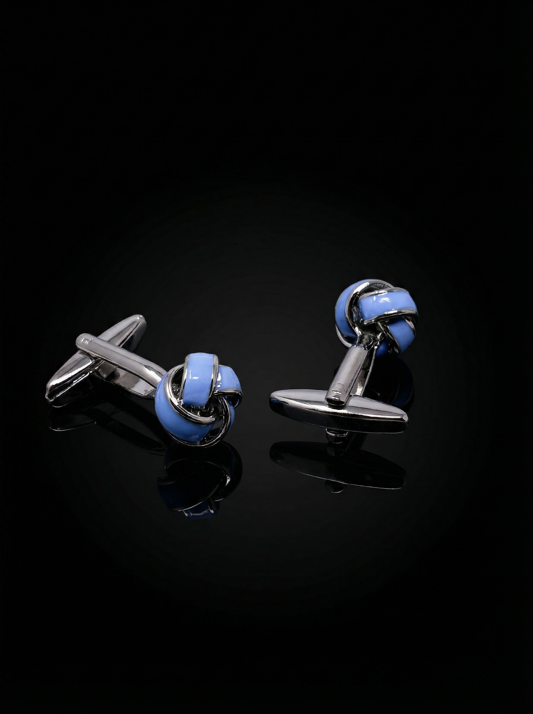Sky Blue Knot Cufflinks Tivaaro