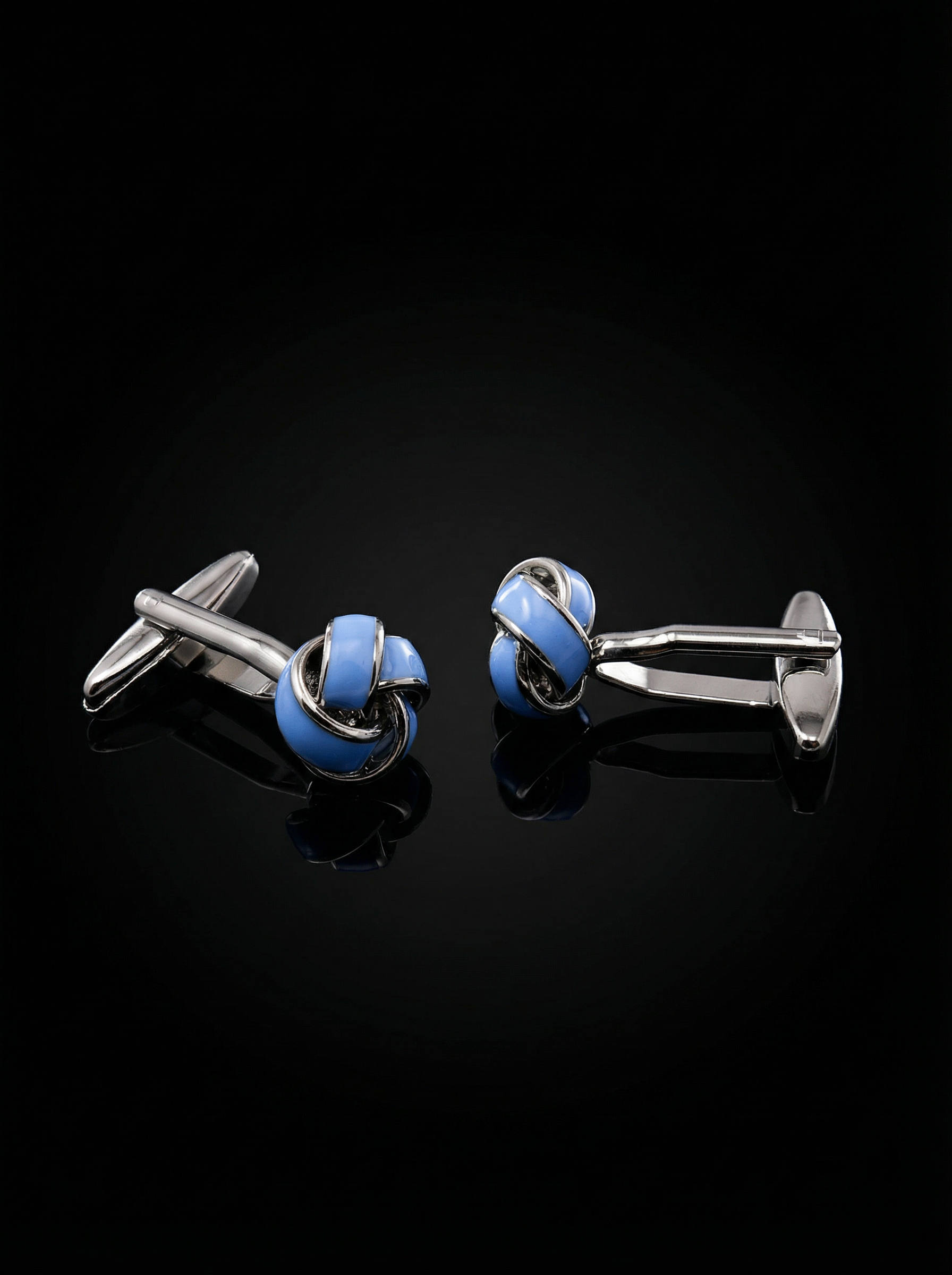 Sky Blue Knot Cufflinks Tivaaro