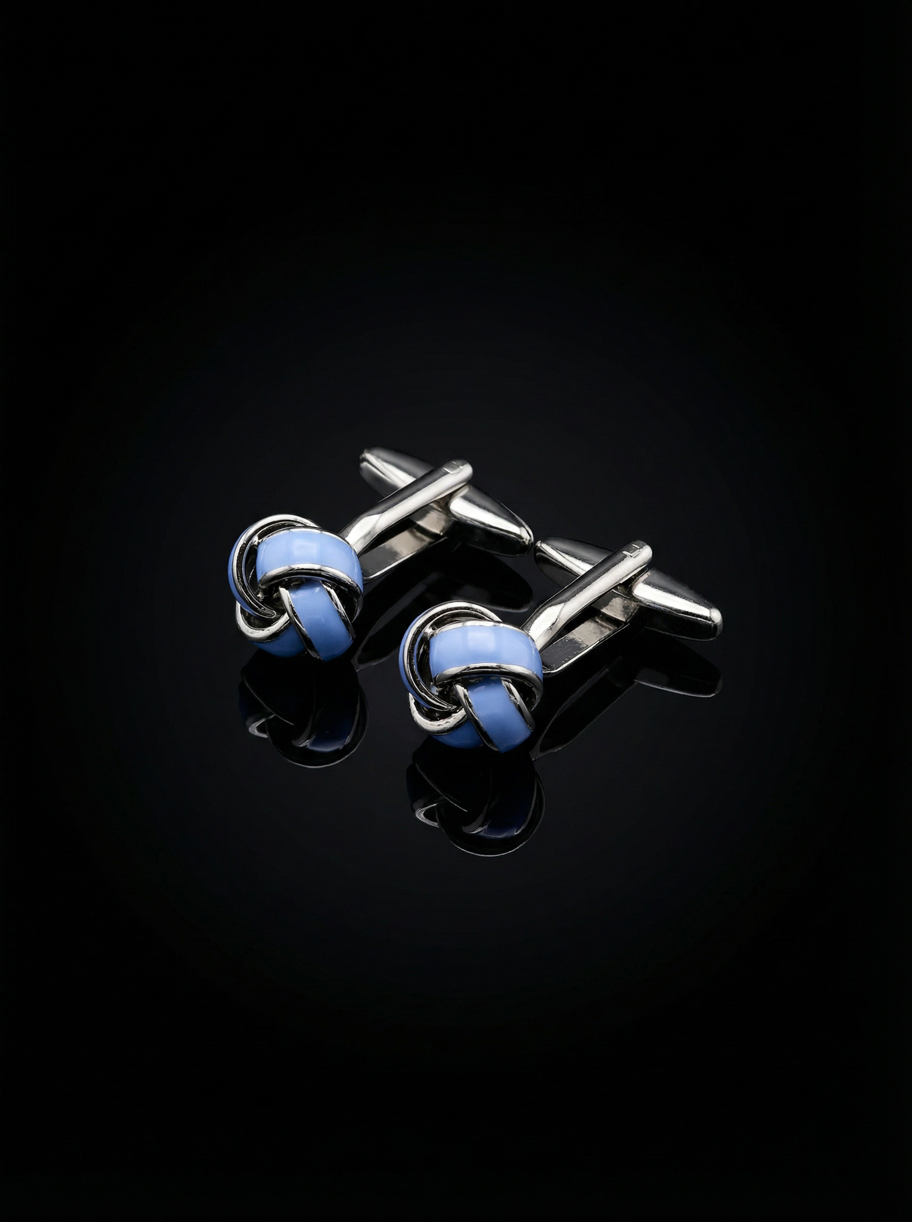 Sky Blue Knot Cufflinks Tivaaro