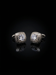 Sparkle Solitaire Crystal Cufflinks Tivaaro