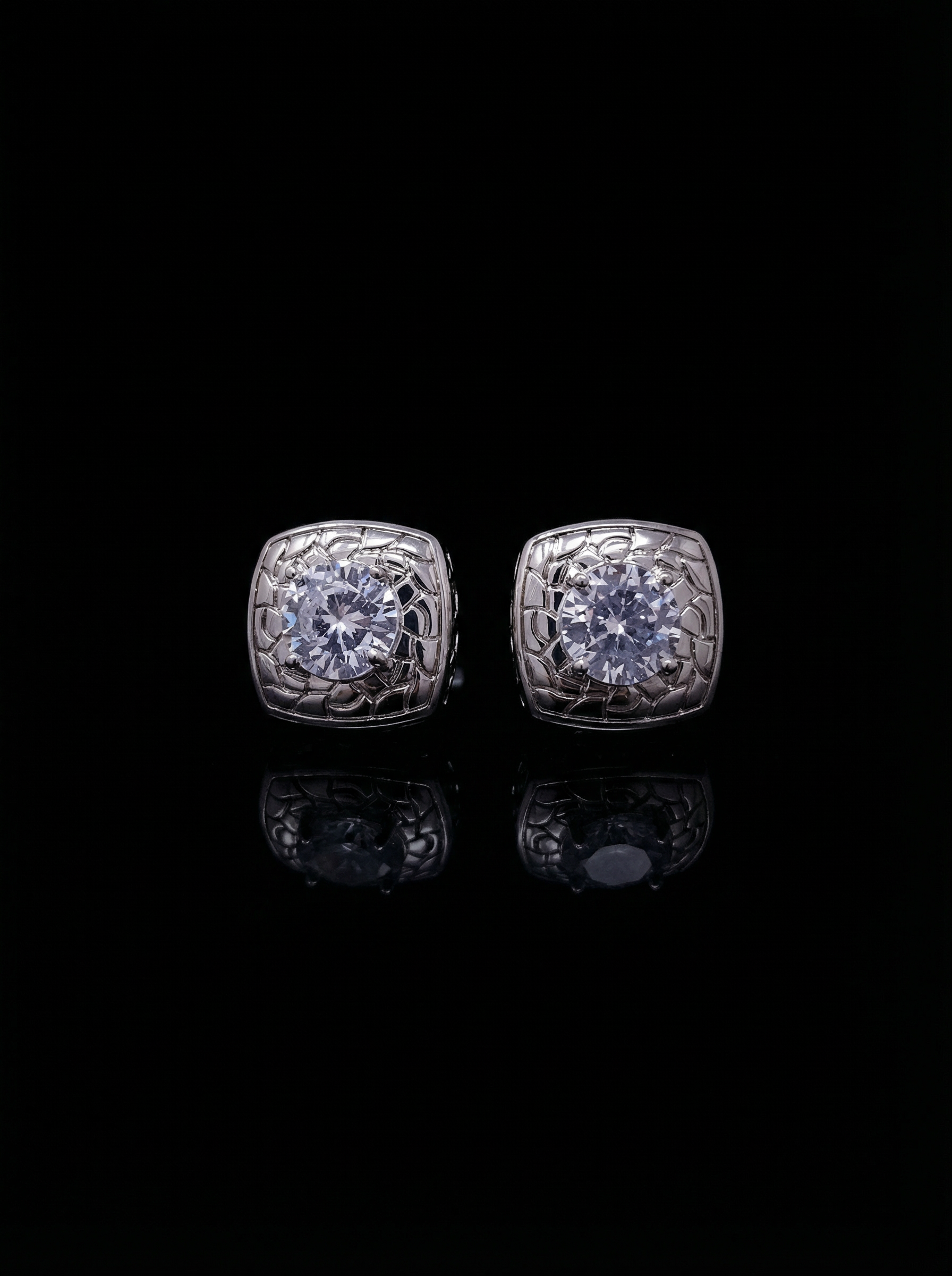Sparkle Solitaire Crystal Cufflinks Tivaaro