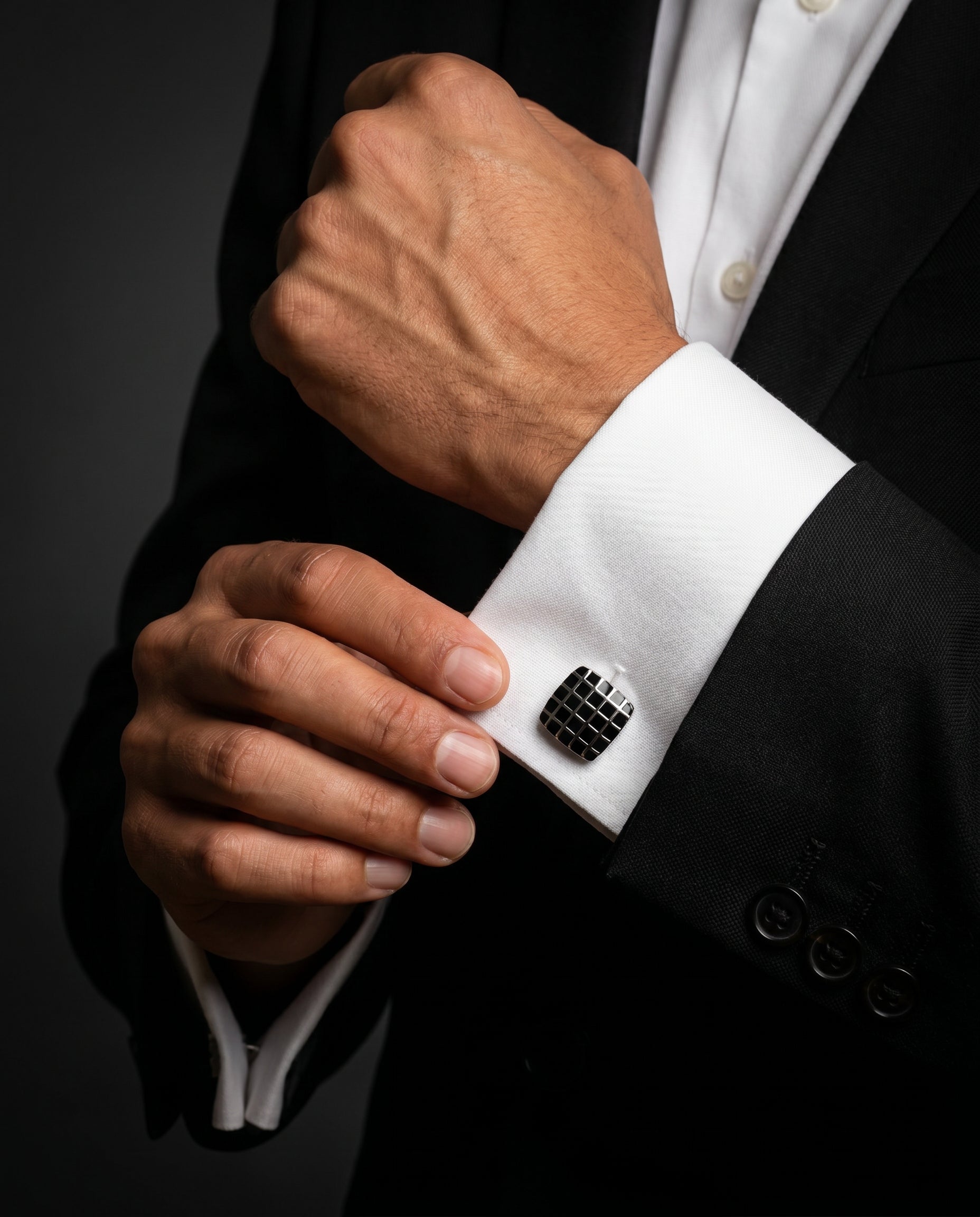 Square Grid Cufflinks Tivaaro