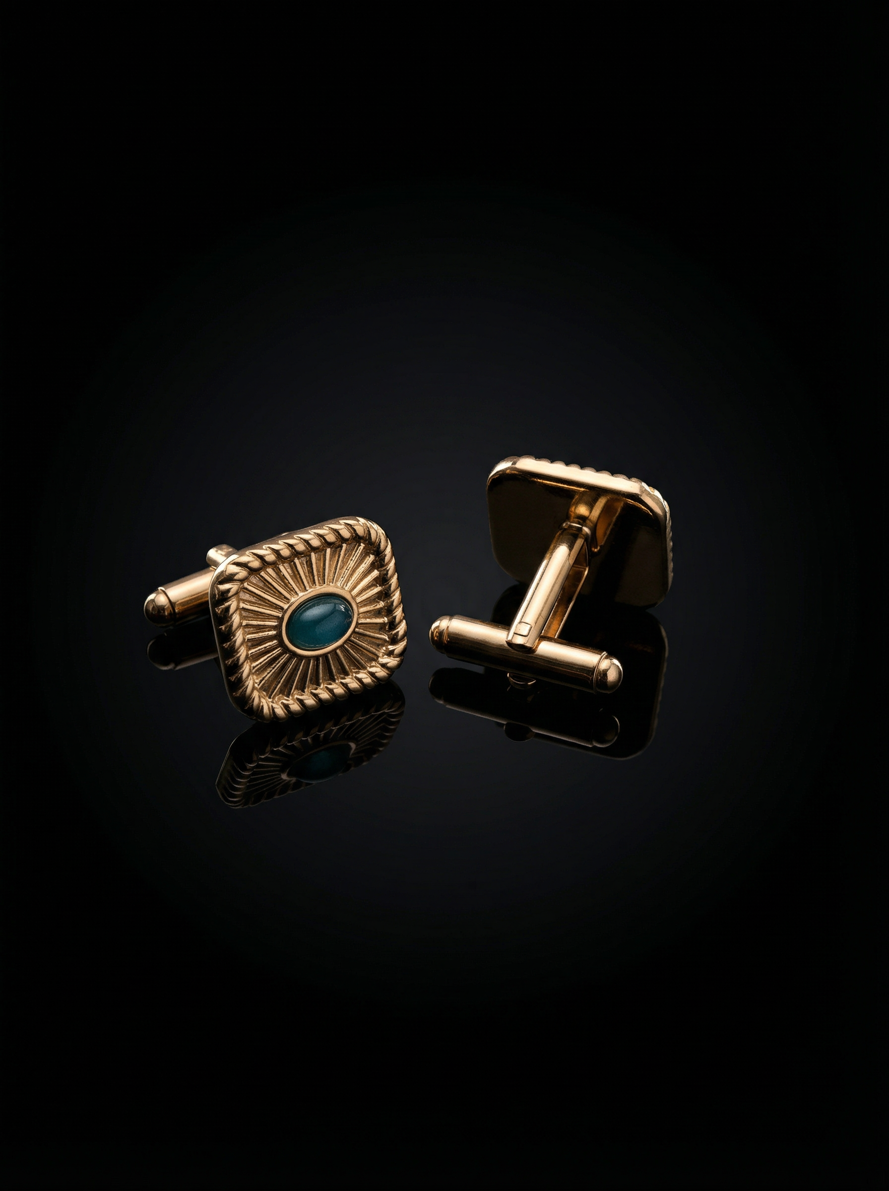 Sunburst Blue Gemstone Cufflinks Tivaaro