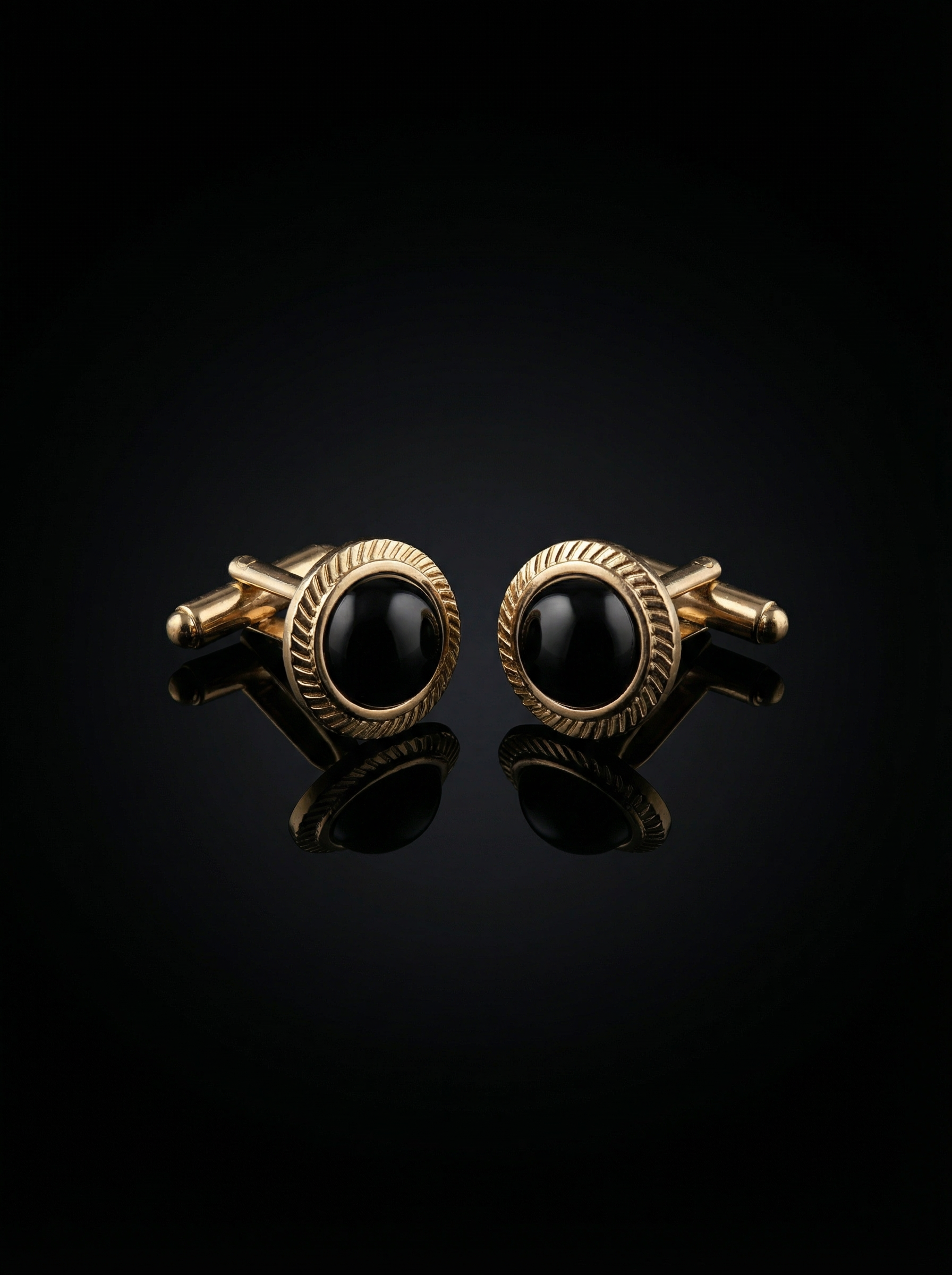 Textured Bezel Cabochon Cufflinks Tivaaro
