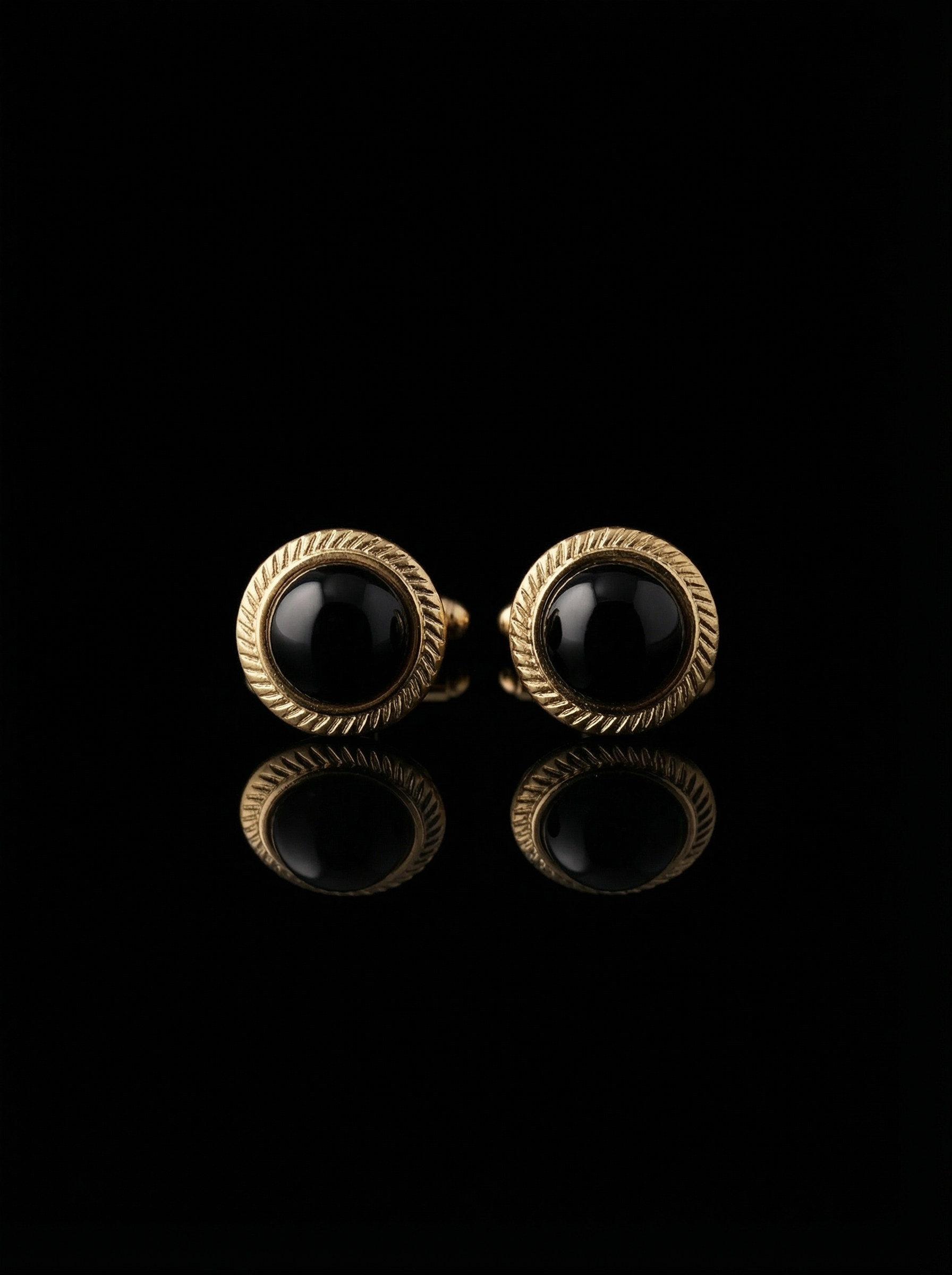 Textured Bezel Cabochon Cufflinks Tivaaro