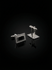 Textured Frame Black Cufflinks Tivaaro