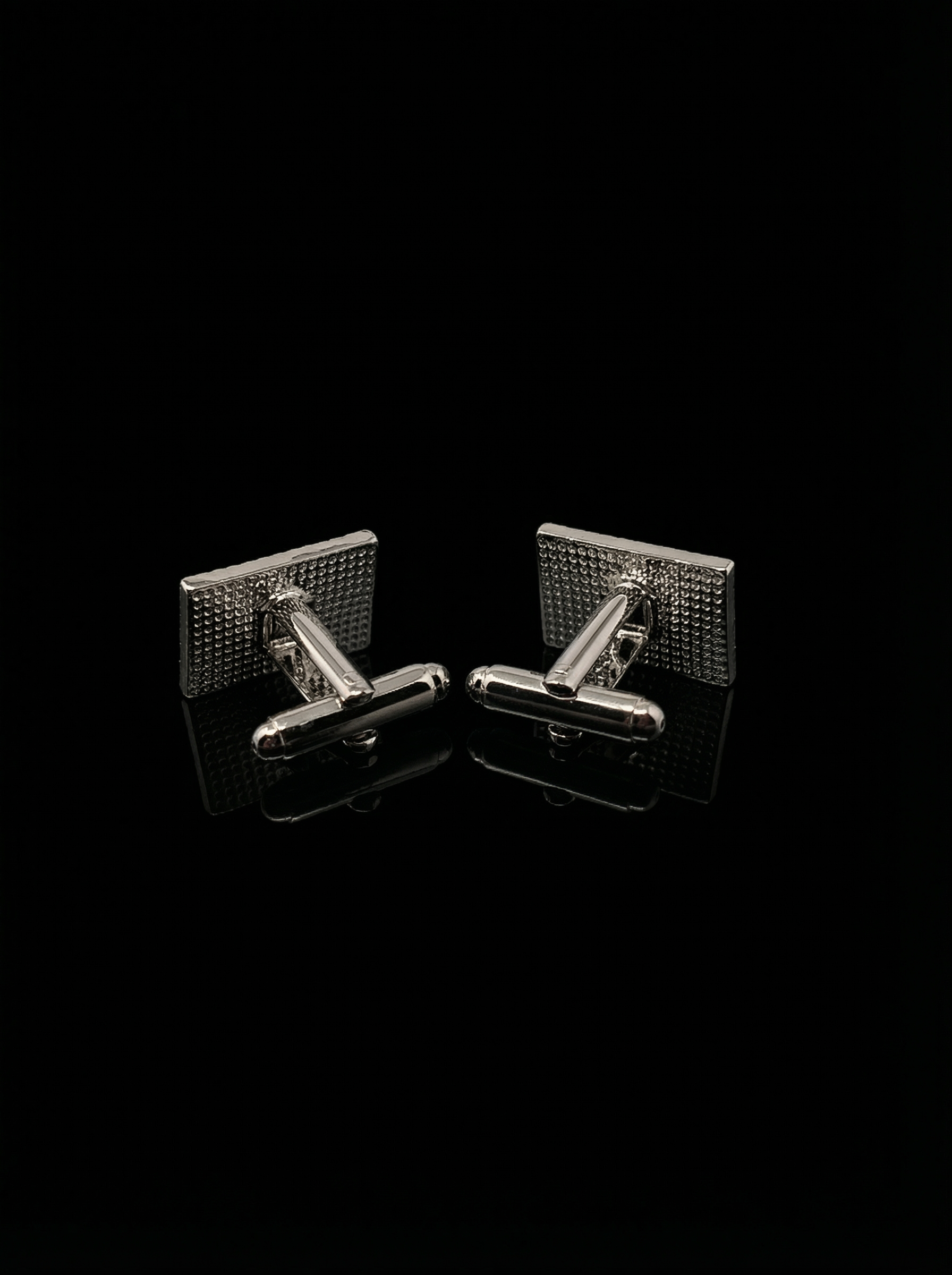 Textured Frame Black Cufflinks Tivaaro