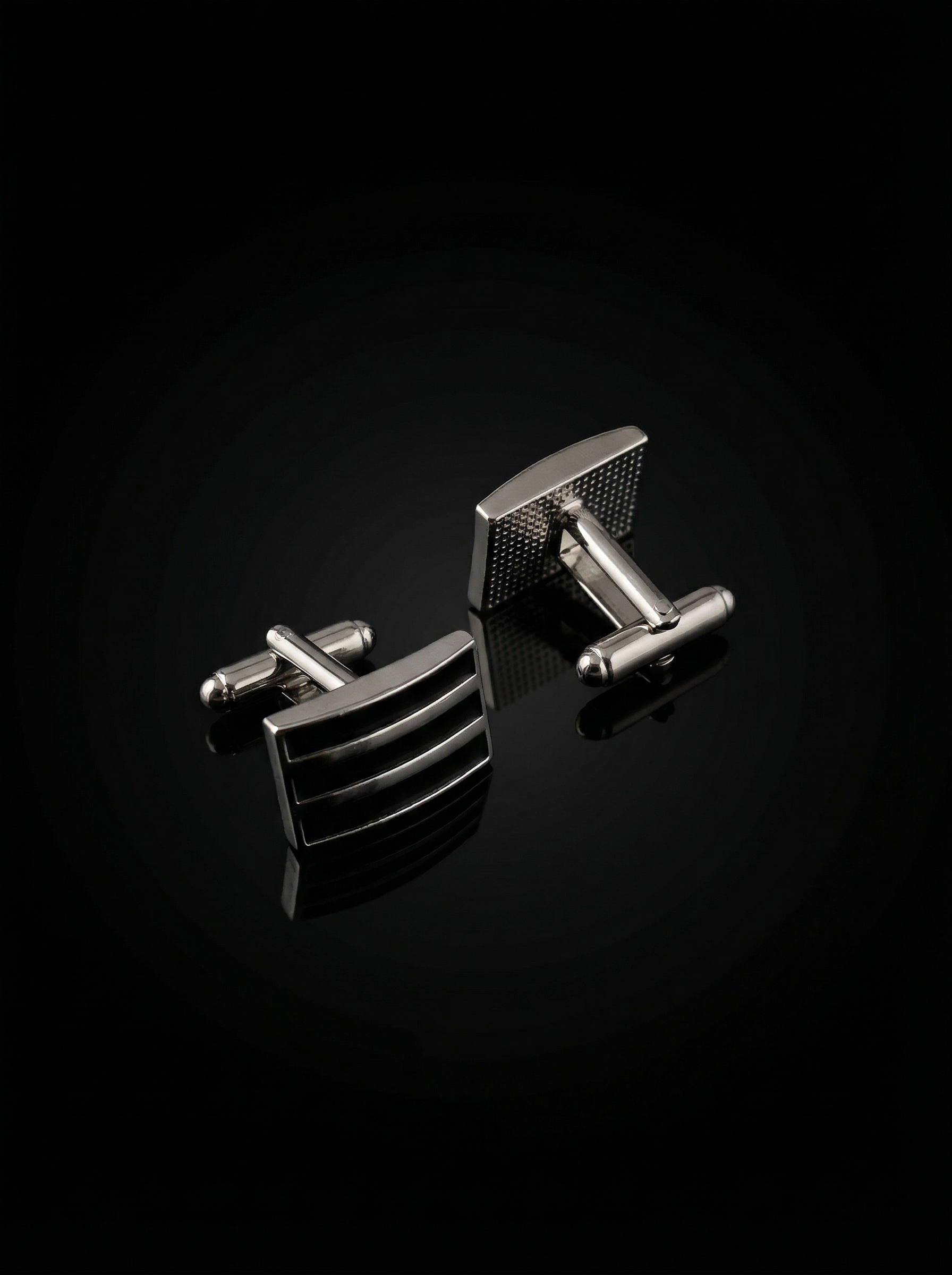 Tiered Black Bar Cufflinks Tivaaro