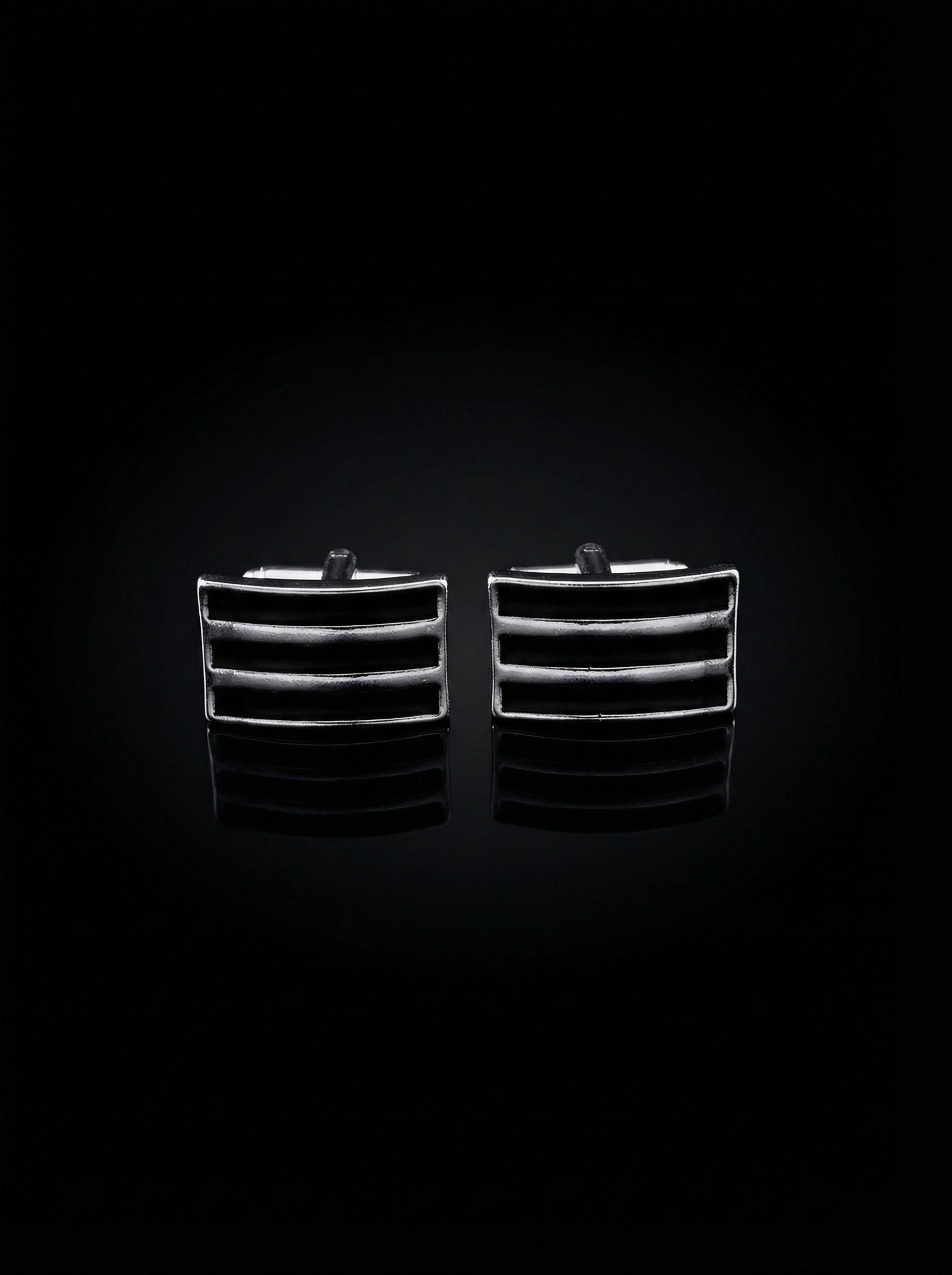 Tiered Black Bar Cufflinks Tivaaro