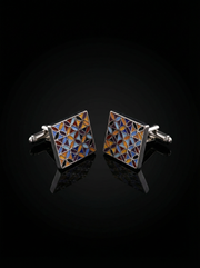 Tiled Leaf Multicolor Cufflinks Tivaaro