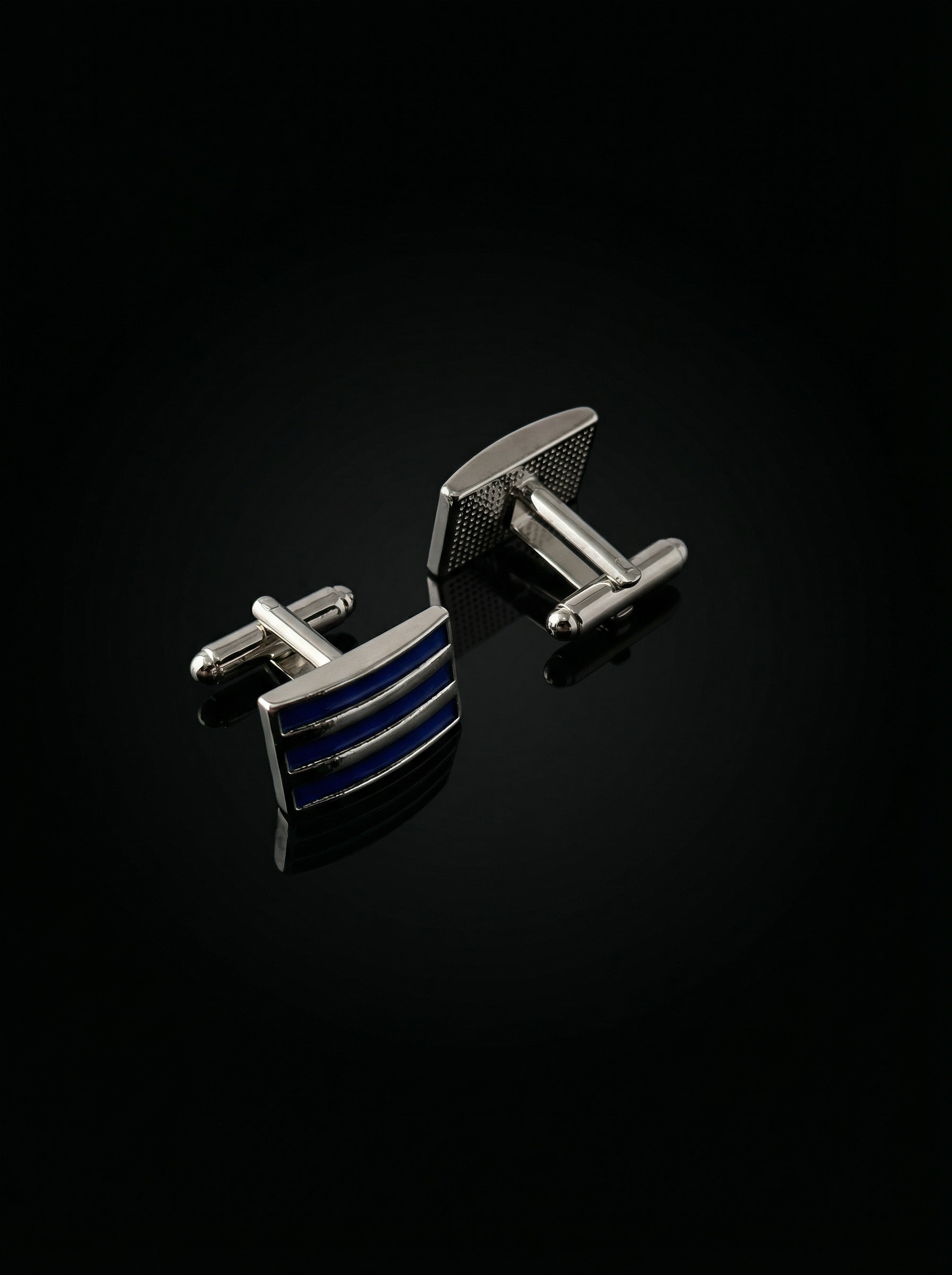 Triple Bar Blue Cufflinks Tivaaro