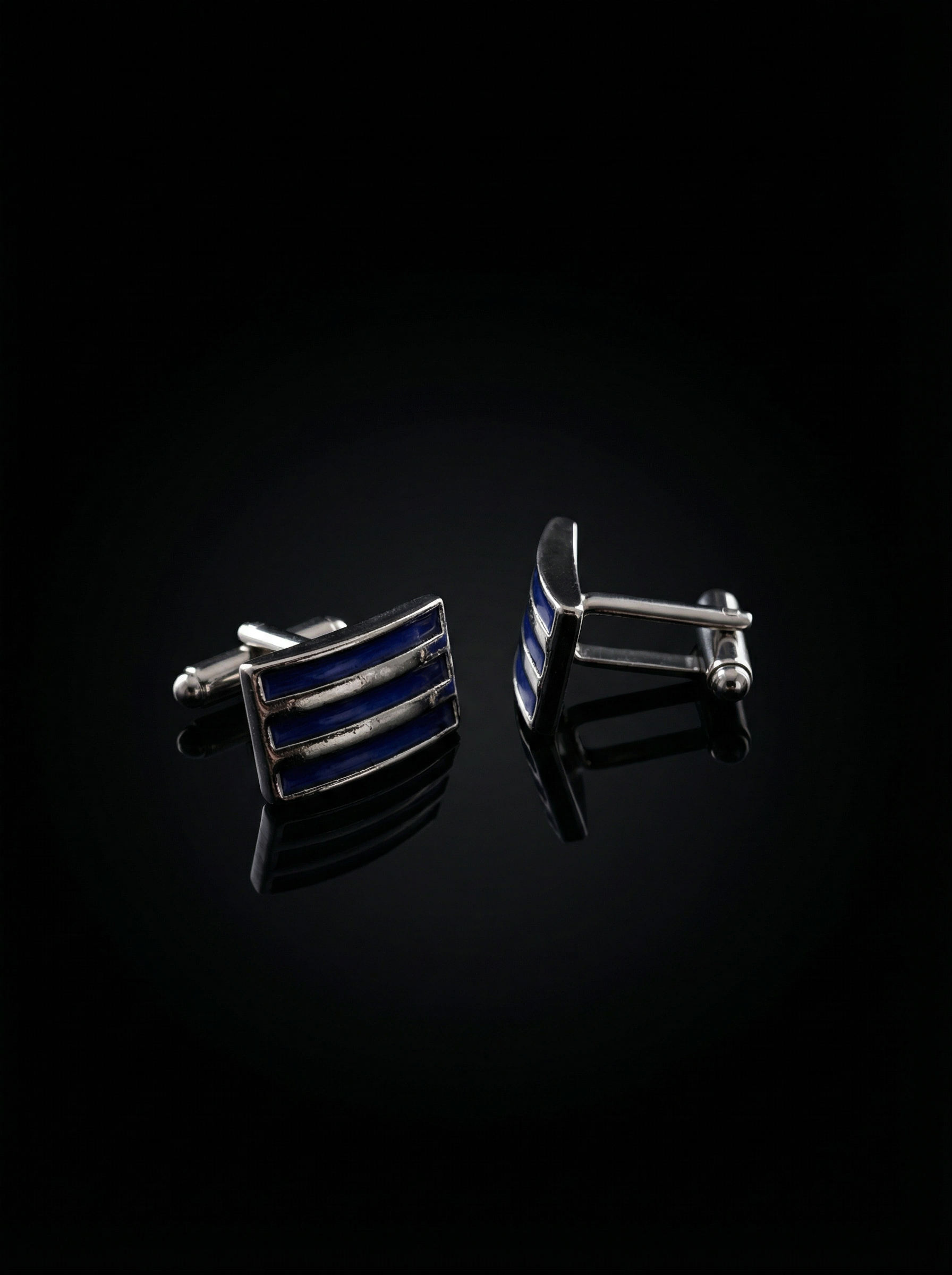 Triple Bar Blue Cufflinks Tivaaro