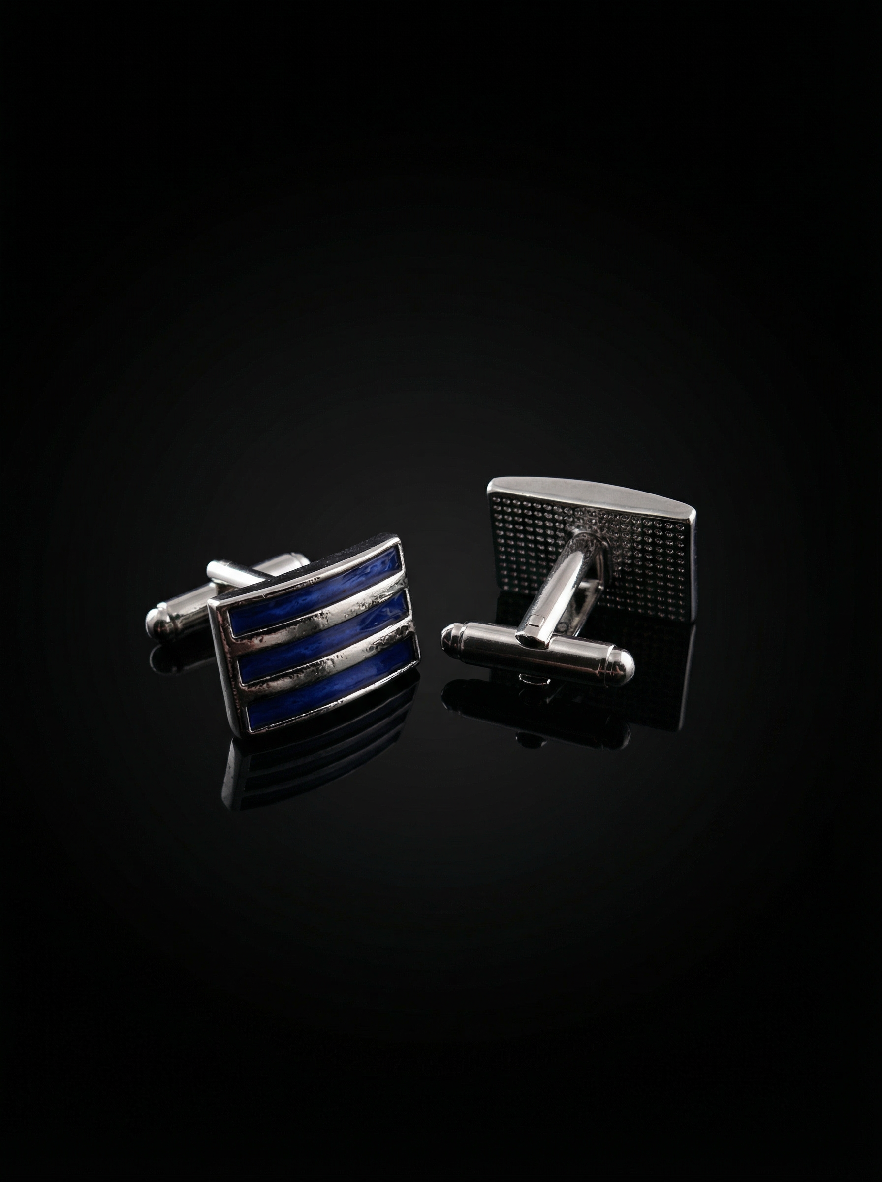 Triple Bar Blue Cufflinks Tivaaro