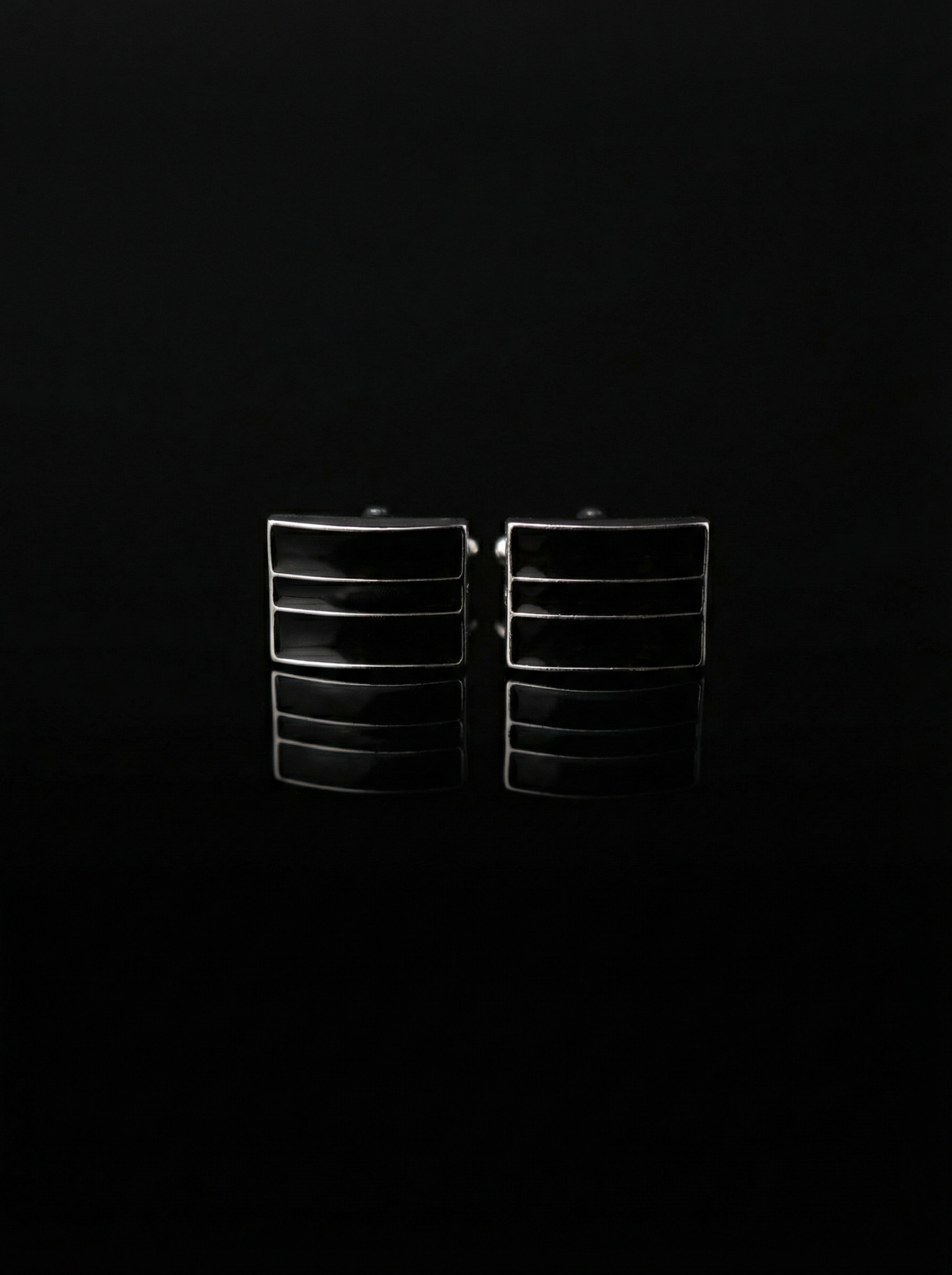 Triple Black Bar Cufflinks Tivaaro