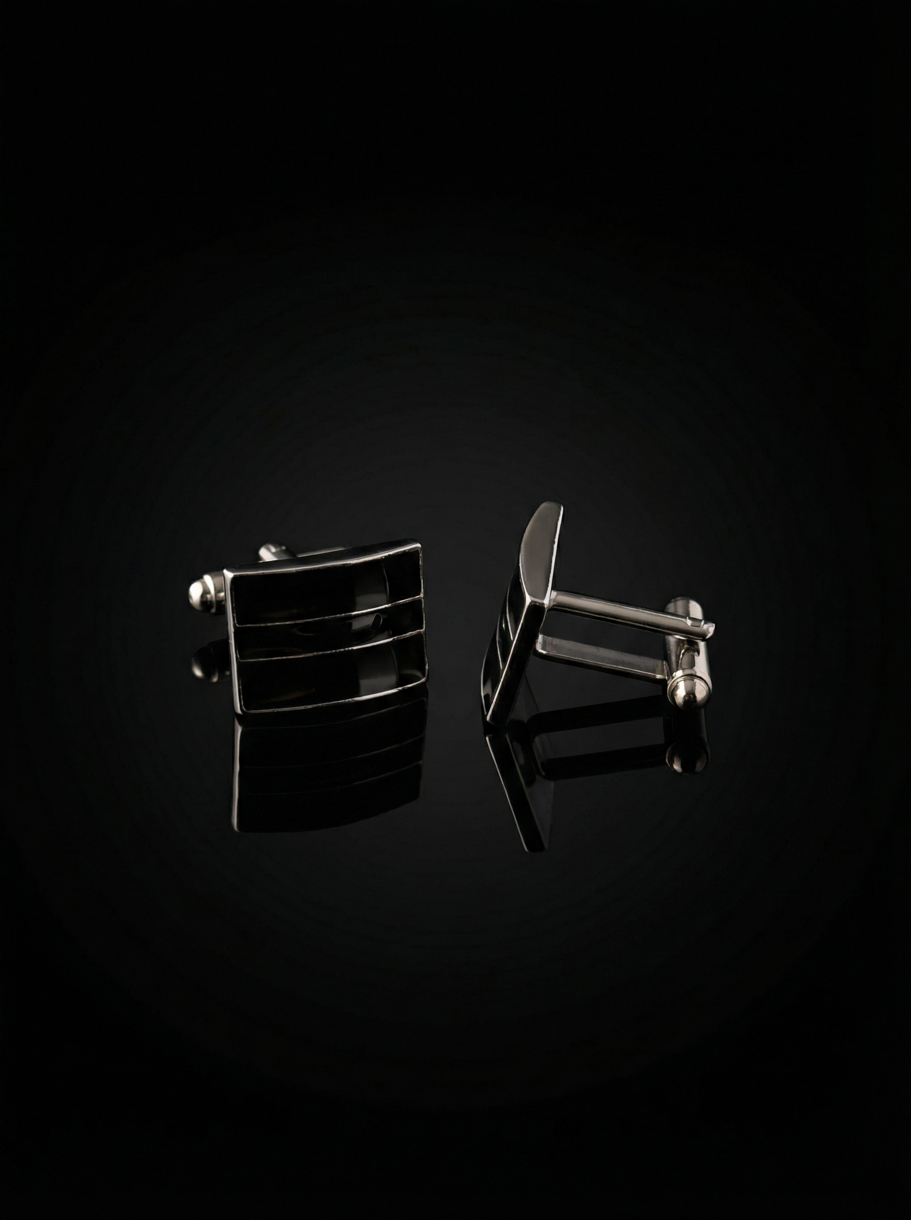 Triple Black Bar Cufflinks Tivaaro