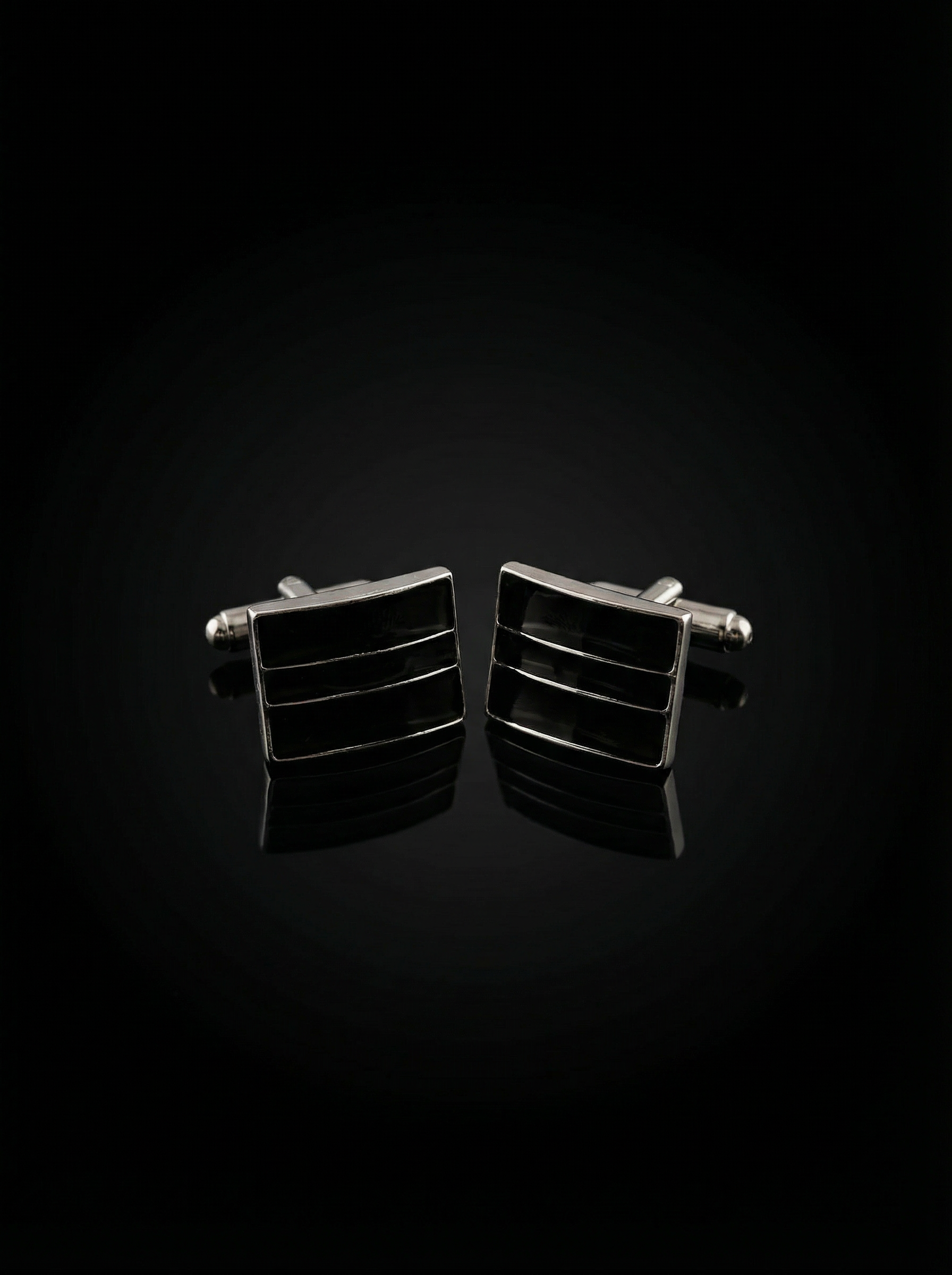 Triple Black Bar Cufflinks Tivaaro