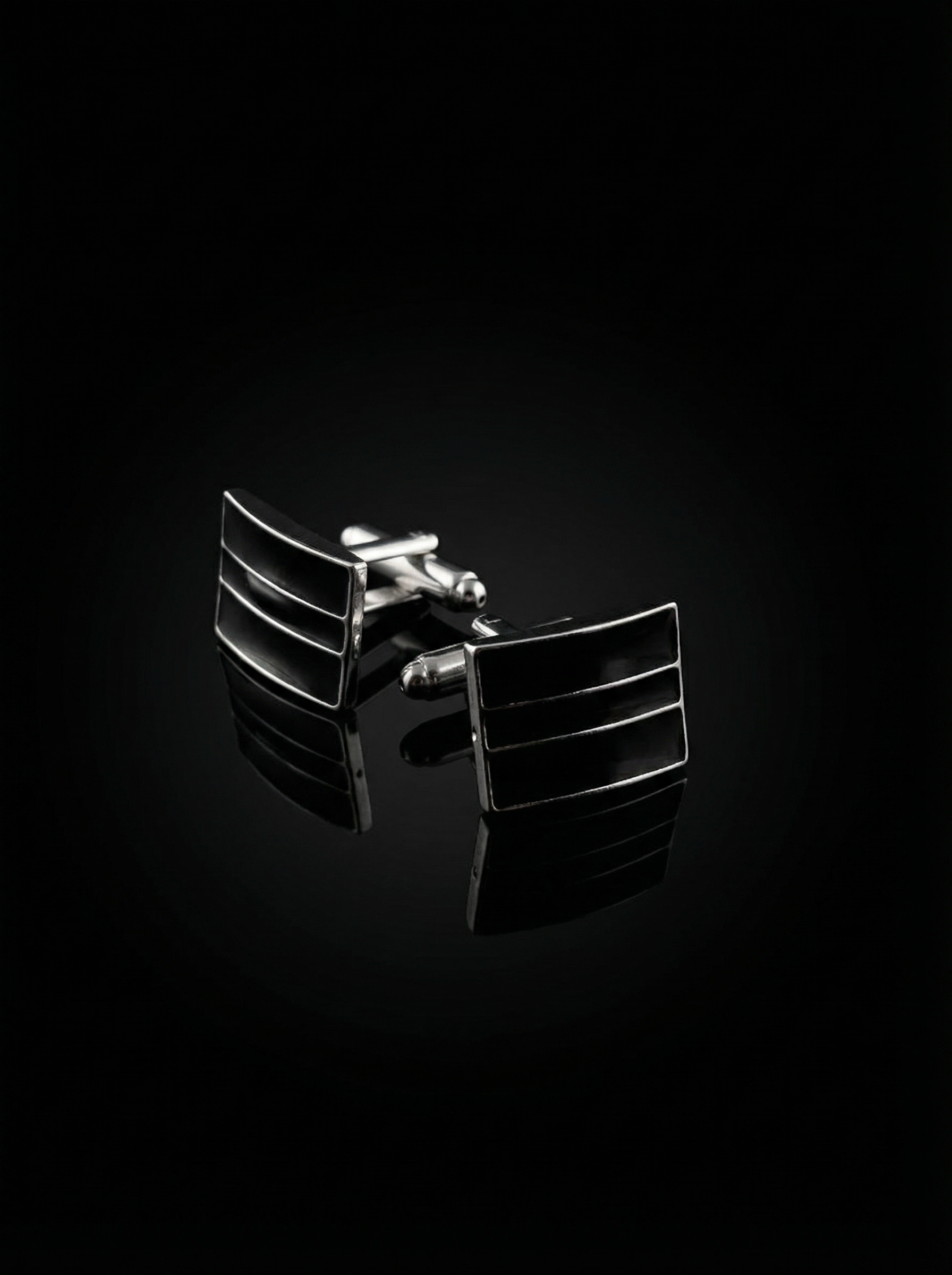 Triple Black Bar Cufflinks Tivaaro