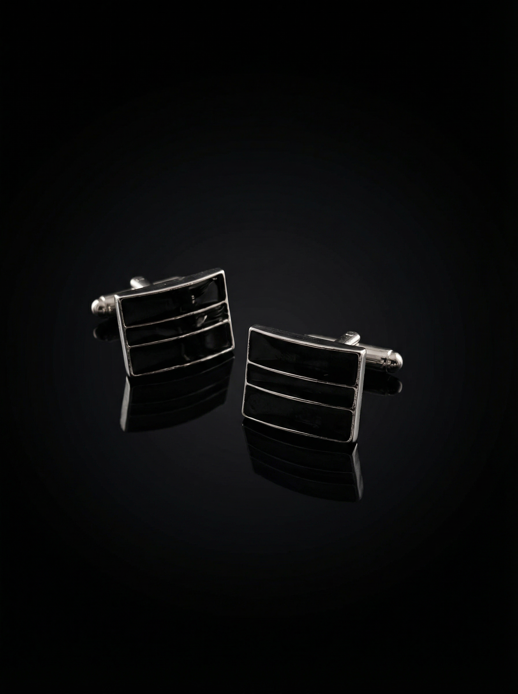 Triple Black Bar Cufflinks Tivaaro