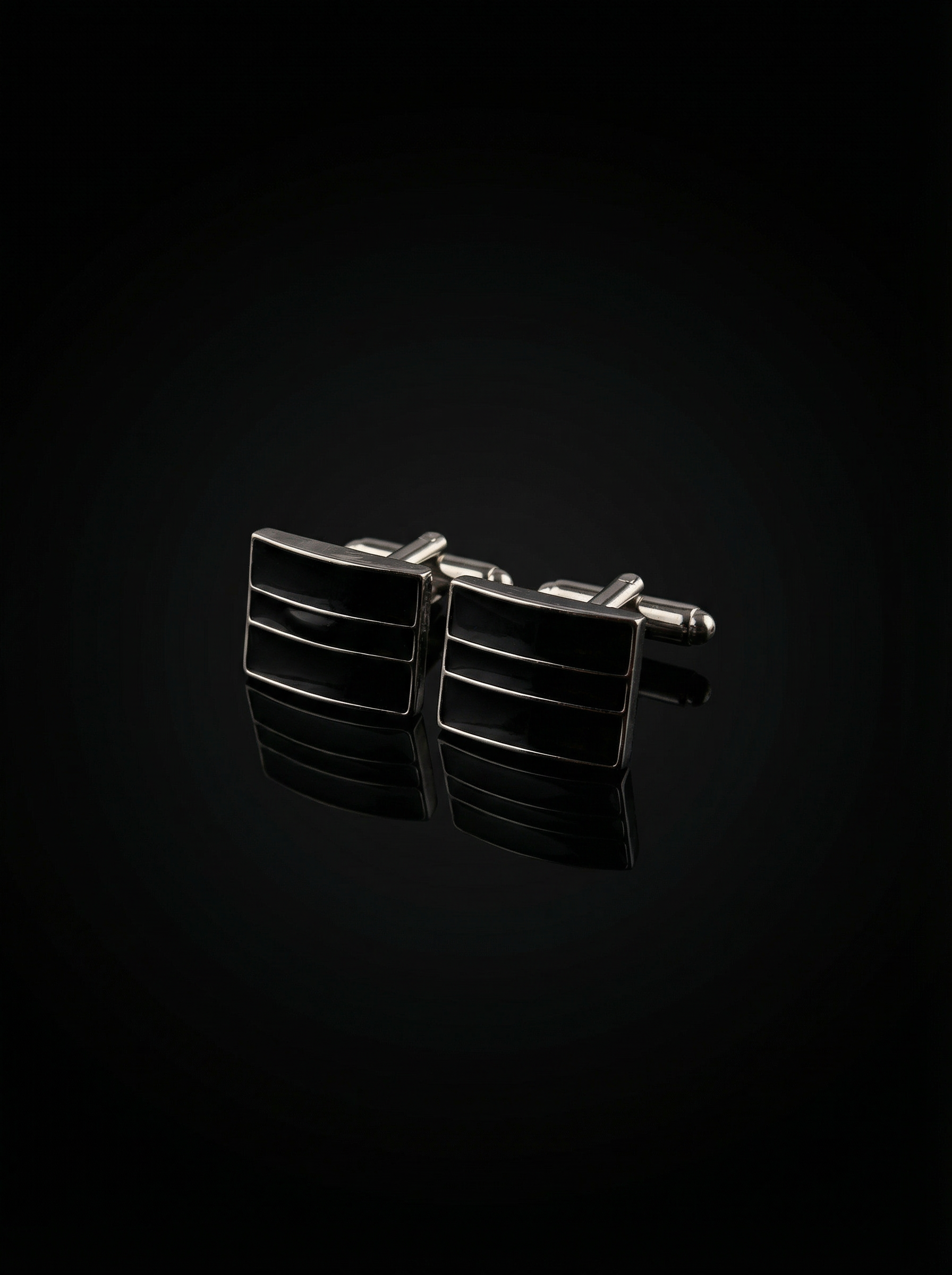 Triple Black Bar Cufflinks Tivaaro