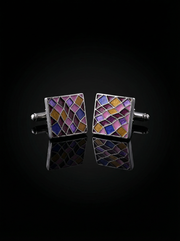 Vibrant Geometric Mosaic Cufflinks Tivaaro