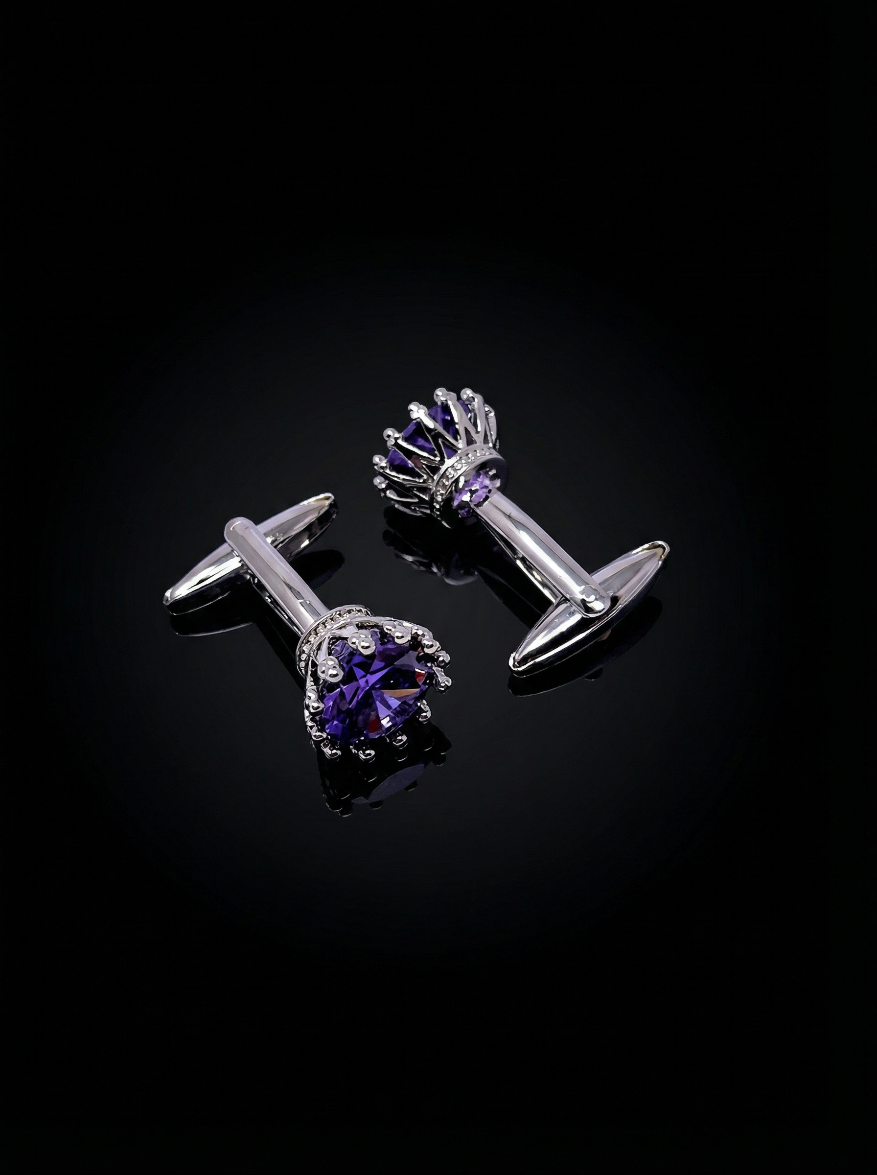 Violet Solitaire Cufflinks Tivaaro