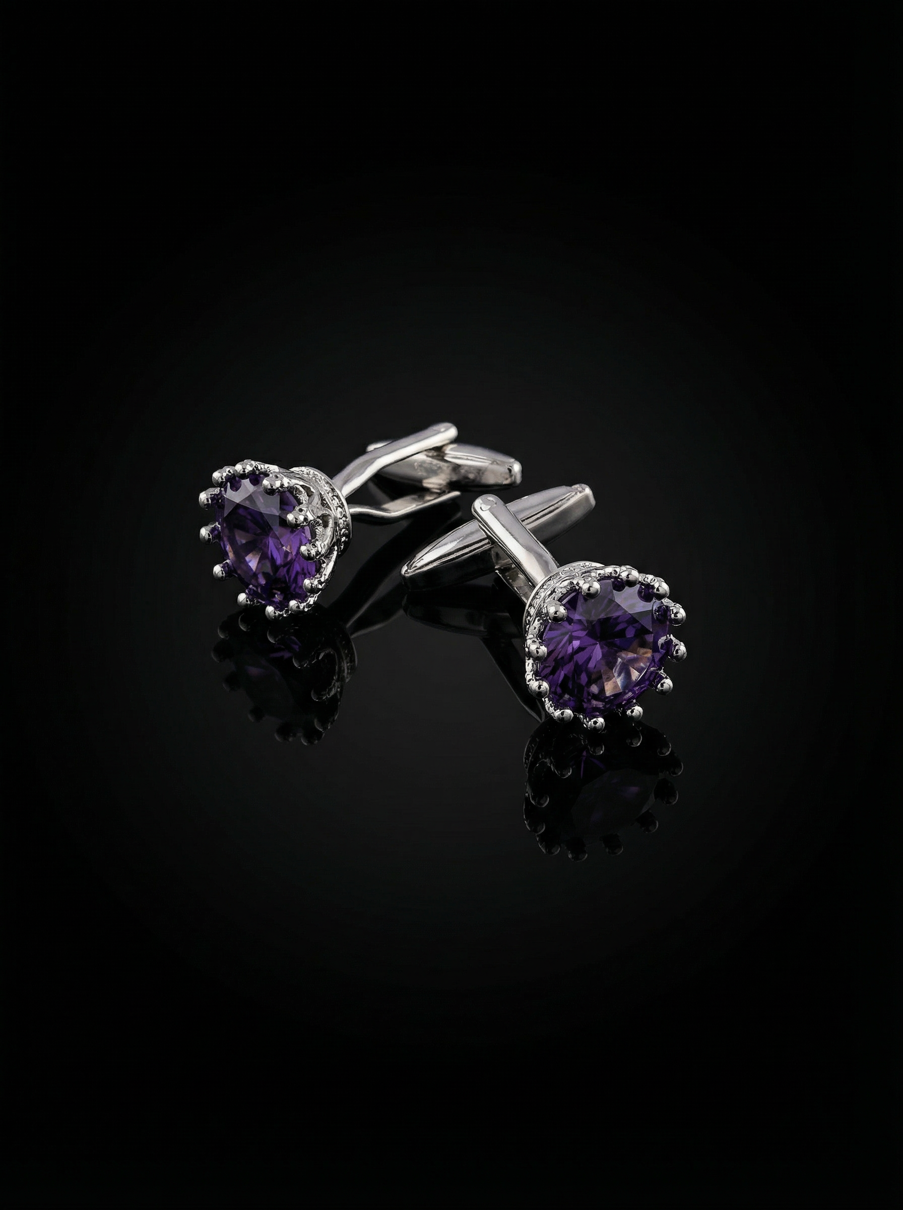 Violet Solitaire Cufflinks Tivaaro
